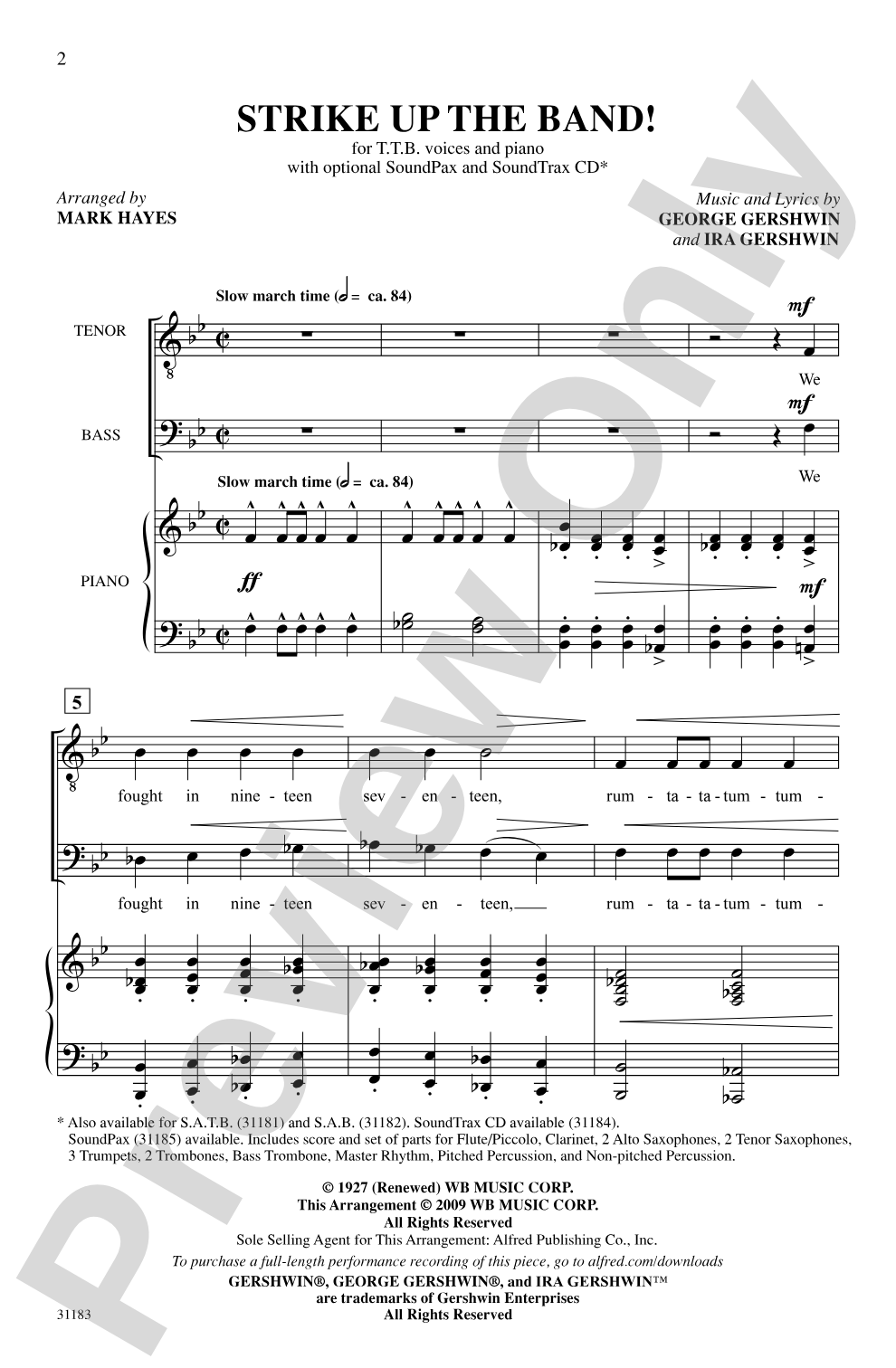 Strike Up the Band!: TTB Choral Octavo