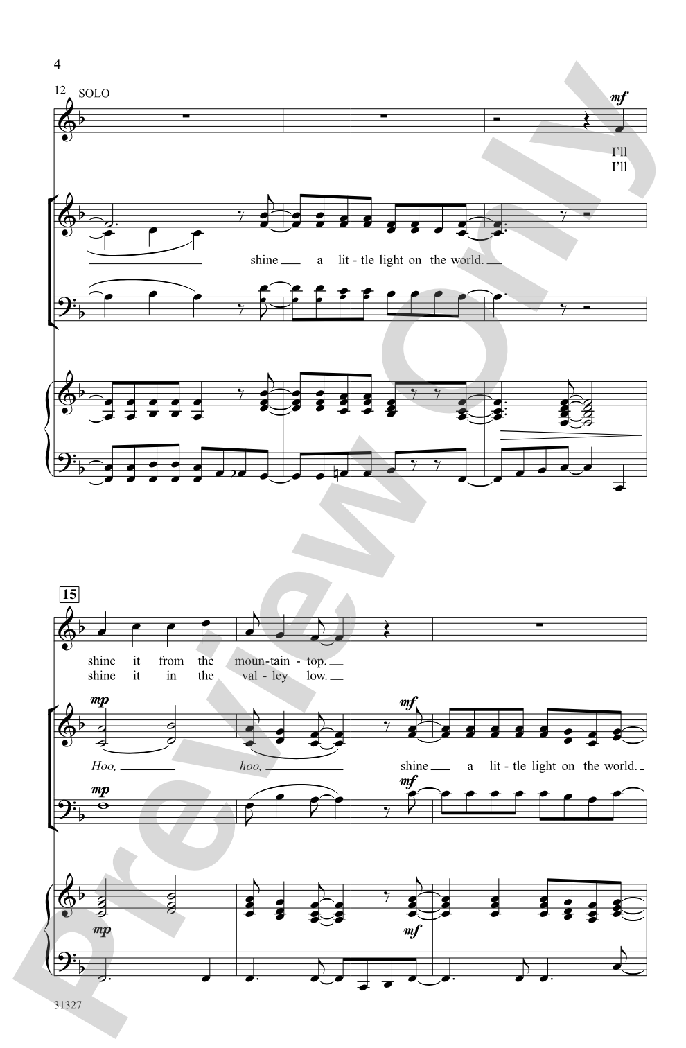 Shine a Little Light: 3-Part Mixed Choral Octavo