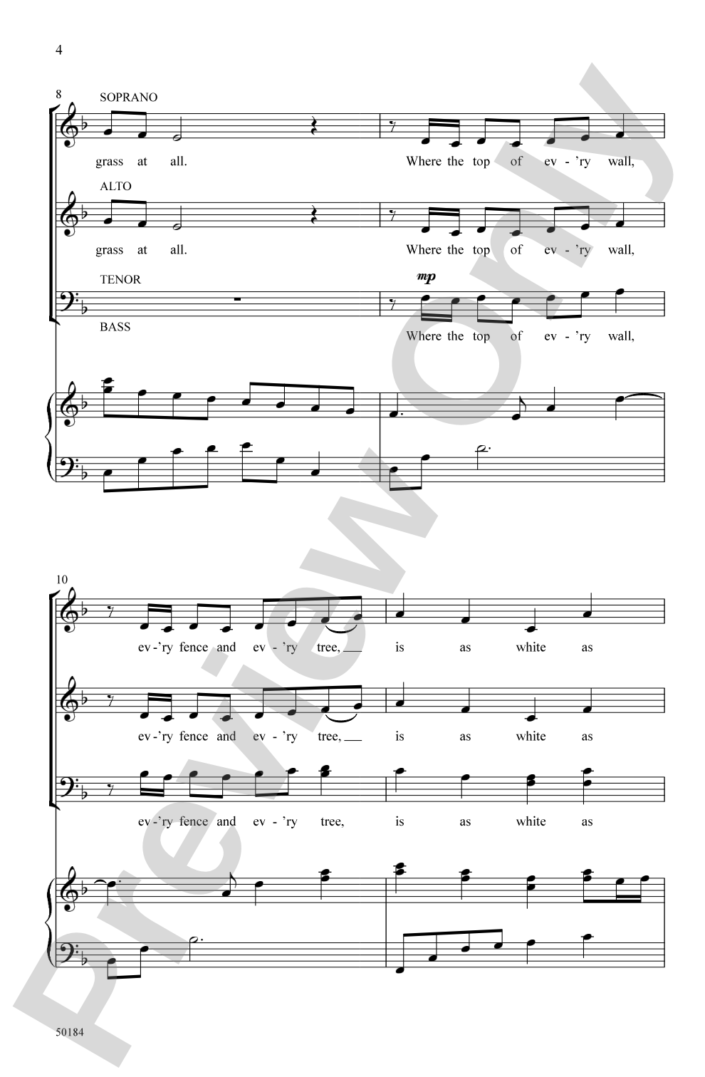 White Fields in Winter: SATB Choral Octavo
