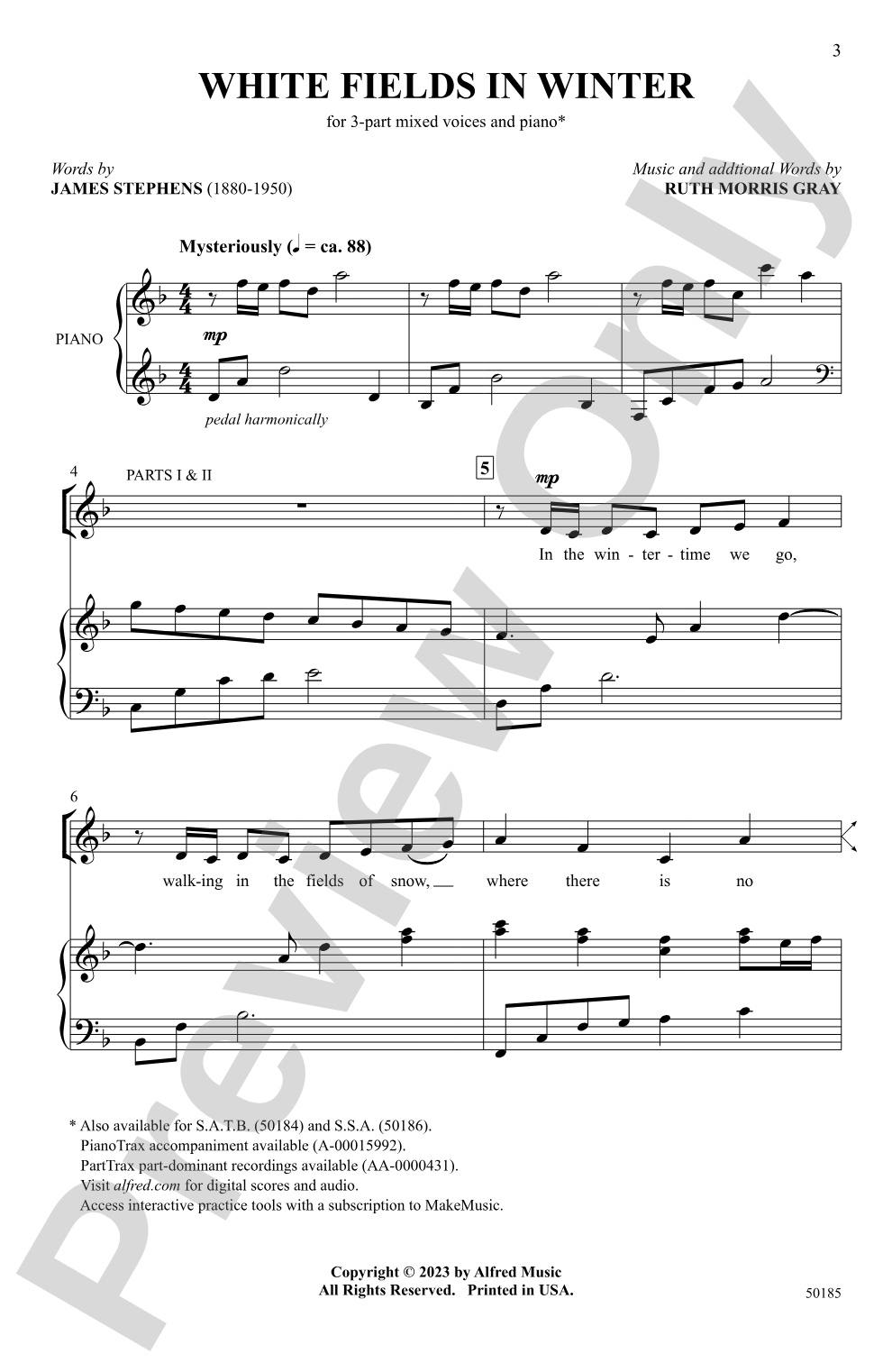 White Fields in Winter: 3-Part Mixed Choral Octavo