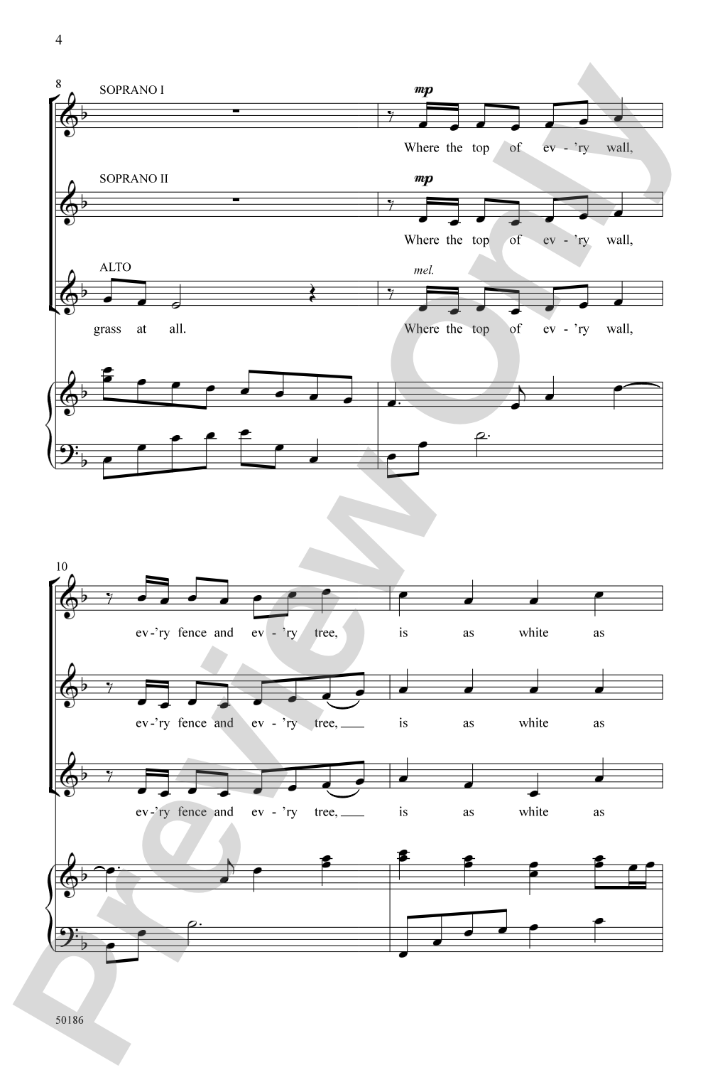 White Fields in Winter: SSA Choral Octavo