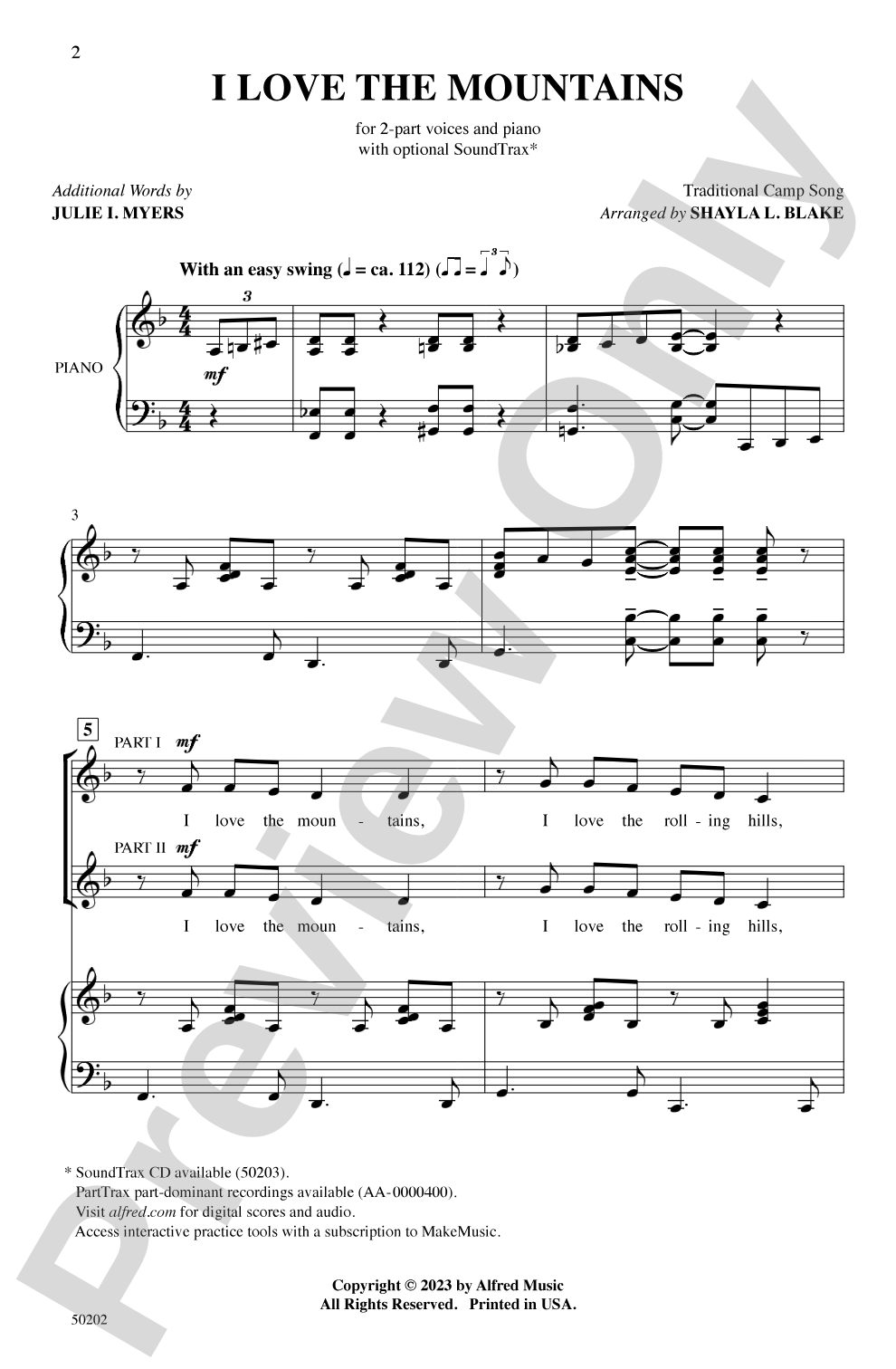 I Love the Mountains: 2-Part Choral Octavo