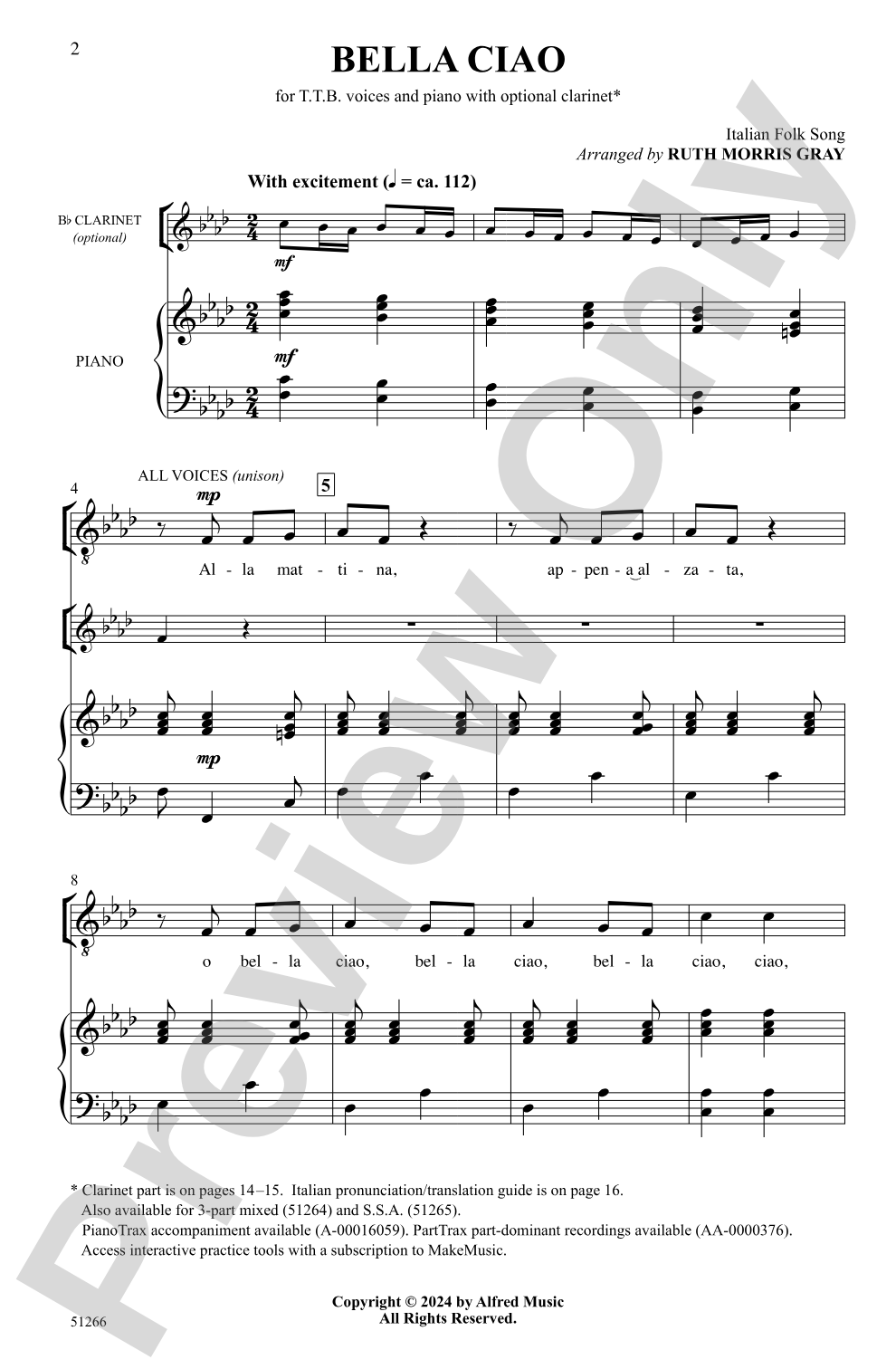 Bella Ciao: TTB Choral Octavo