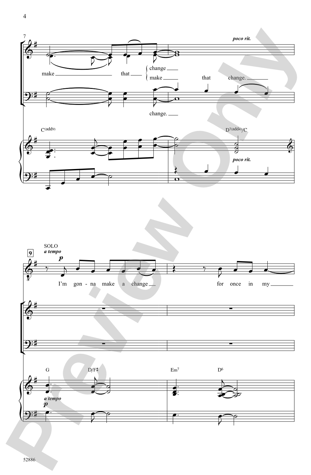 Man in the Mirror: SATB Choral Octavo
