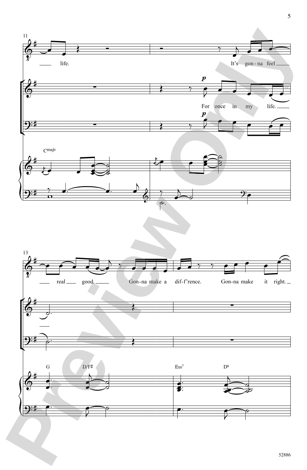 Man in the Mirror: SATB Choral Octavo