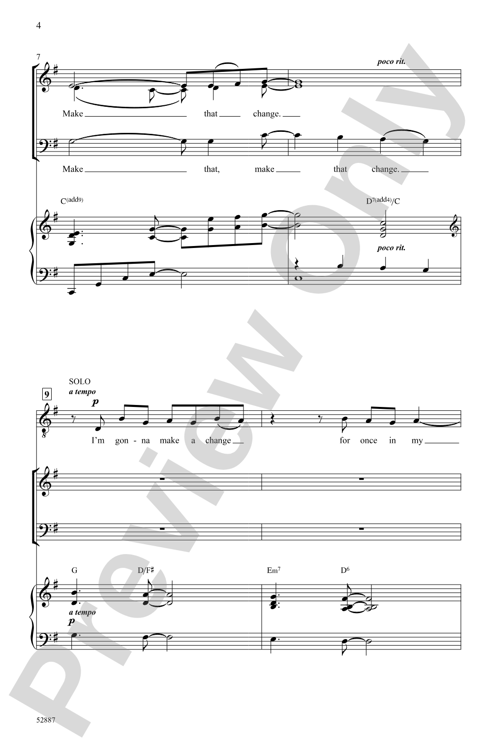 Man in the Mirror: SAB Choral Octavo