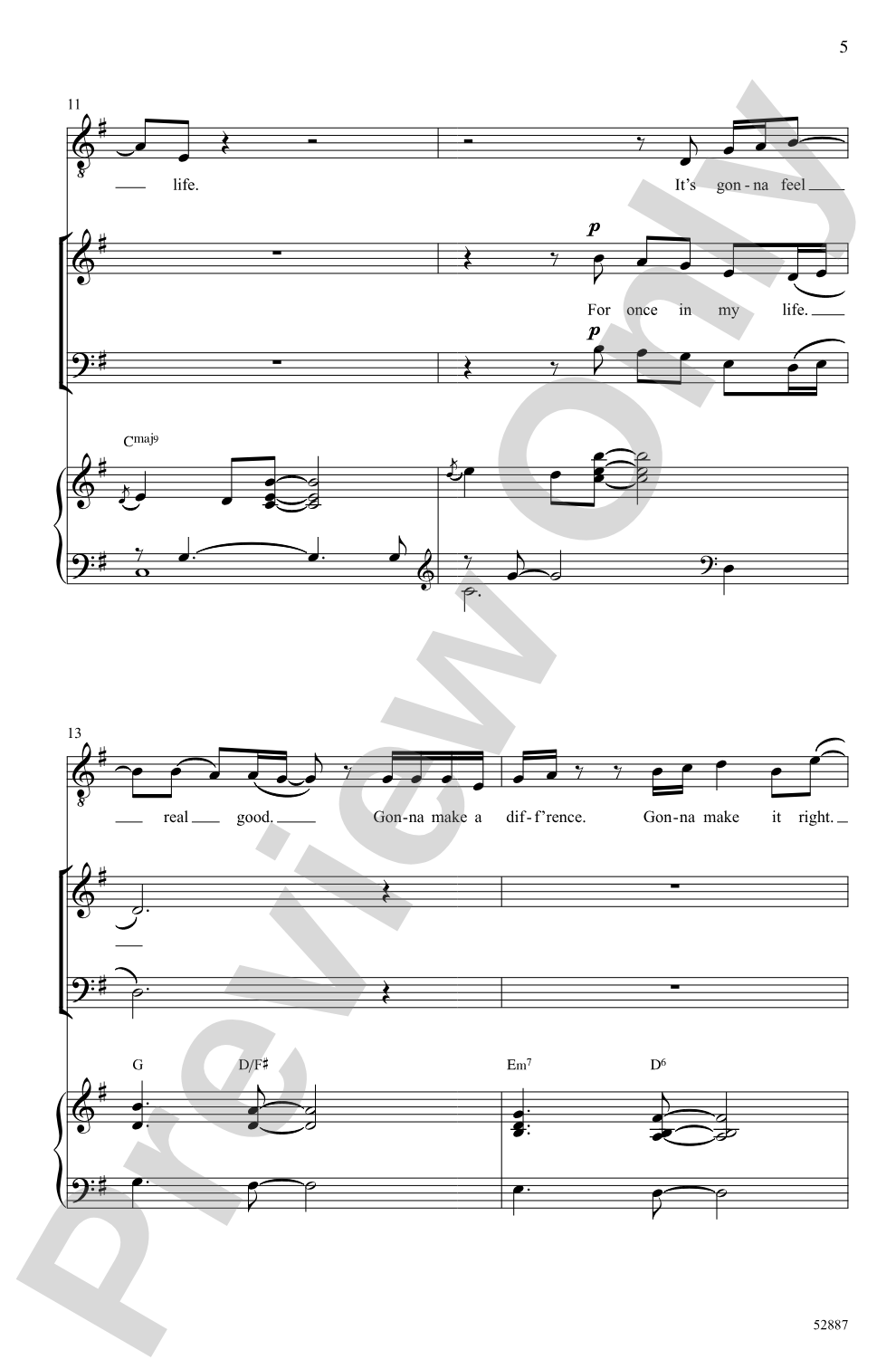 Man in the Mirror: SAB Choral Octavo