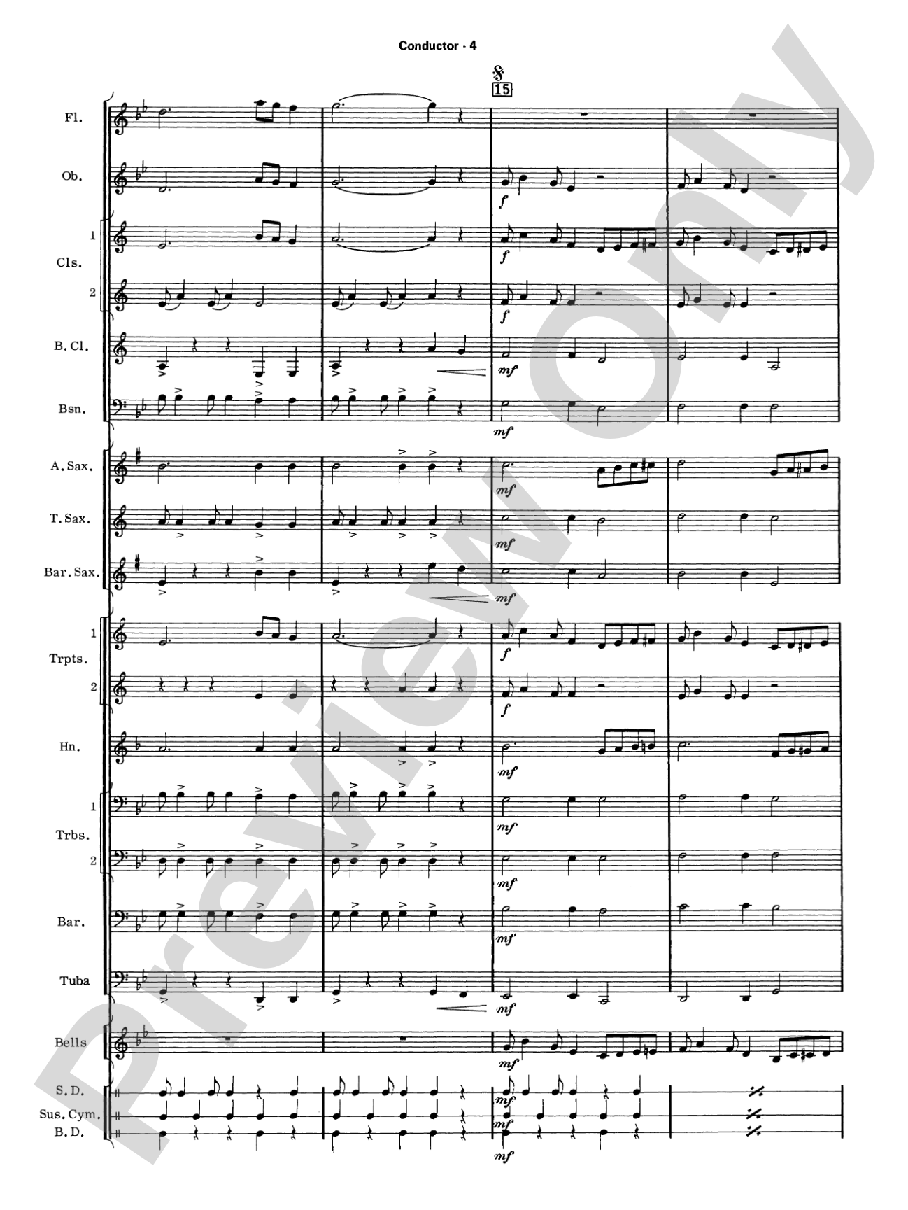 Take Five: Concert Band Conductor Score & Parts