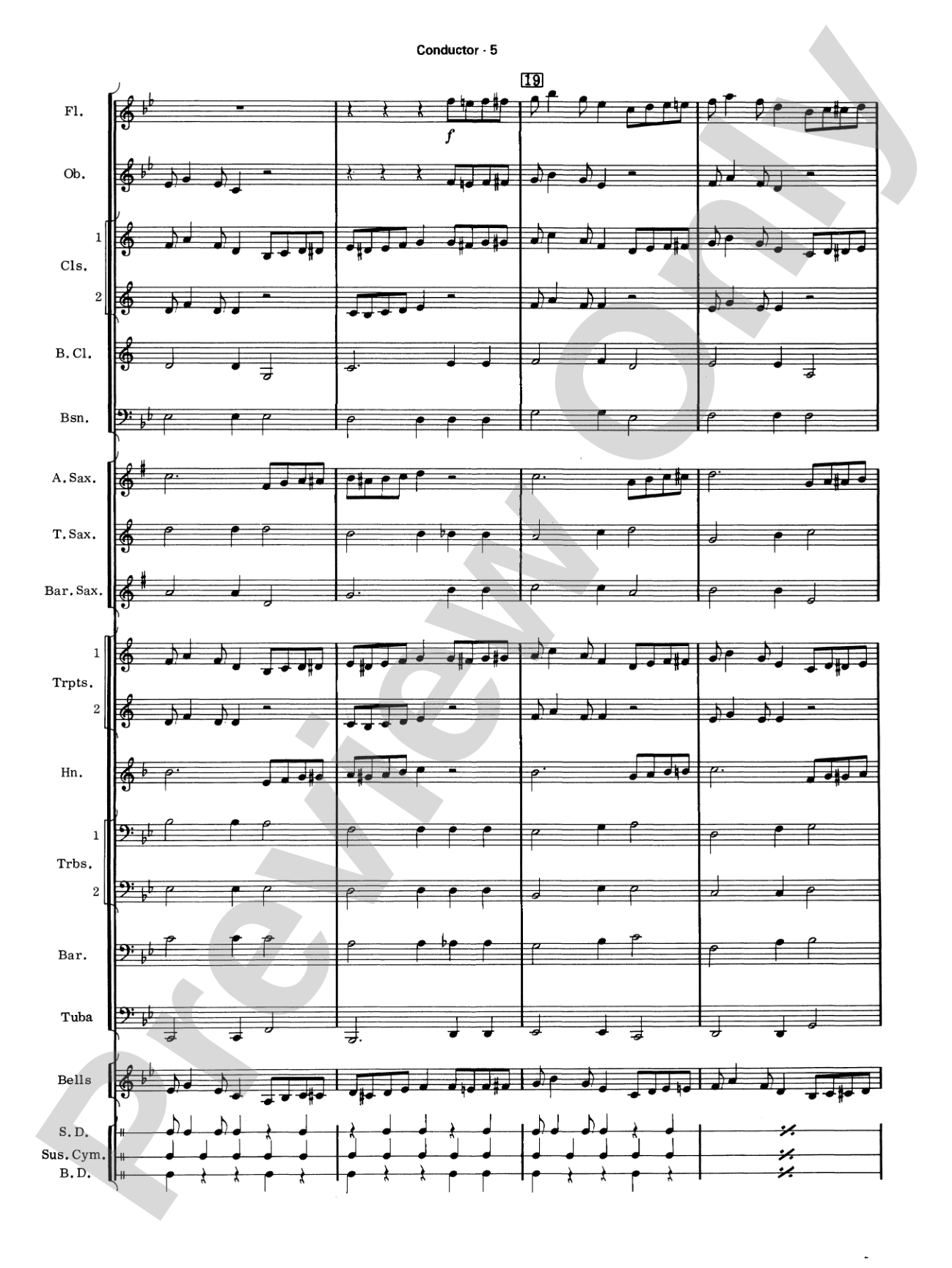 Take Five: Concert Band Conductor Score & Parts