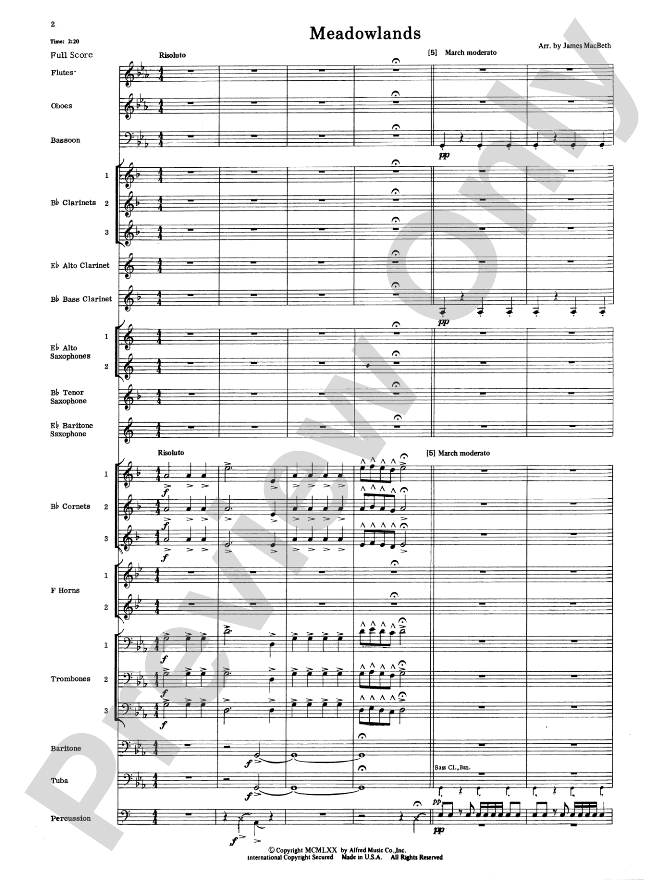 Meadowlands: Concert Band Conductor Score & Parts