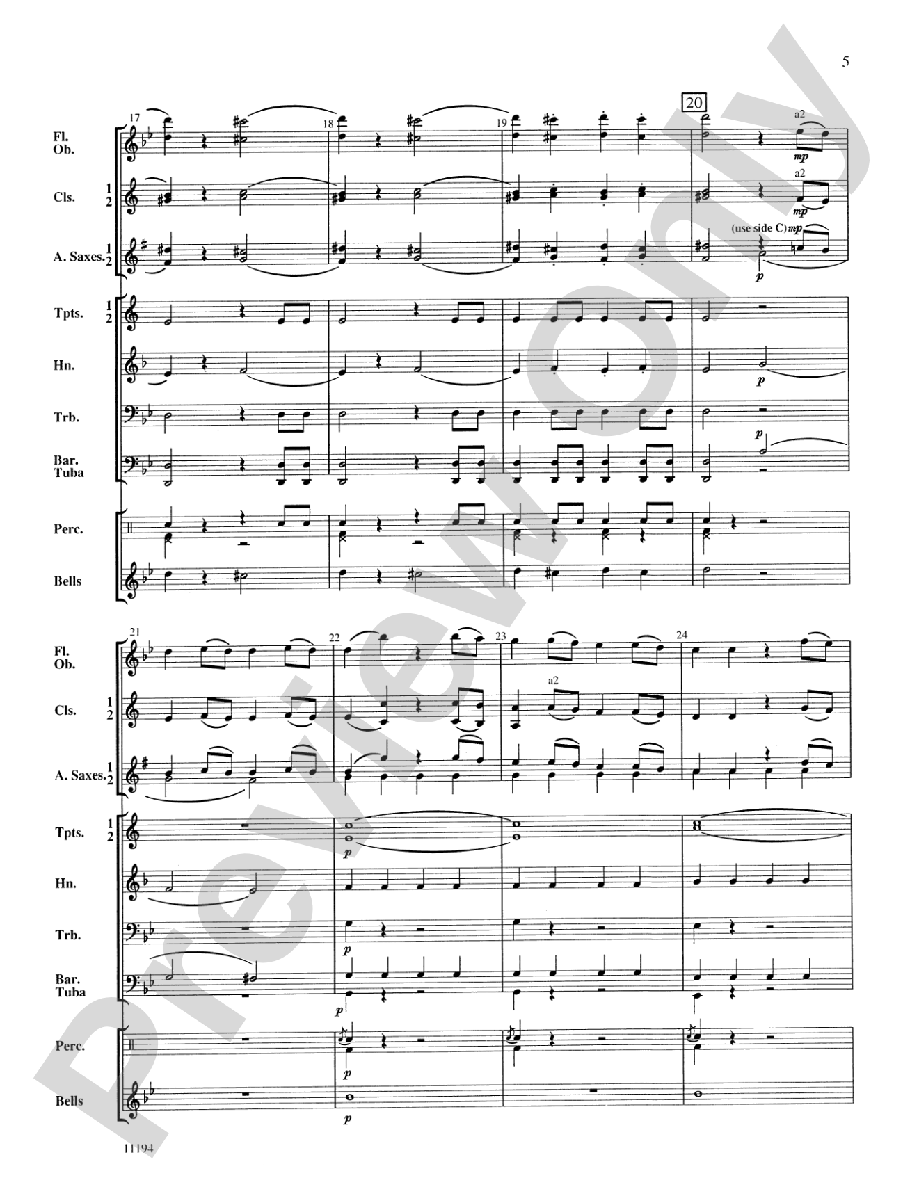 Theme from Mozart Symphony No. 40: Concert Band Conductor Score & Parts