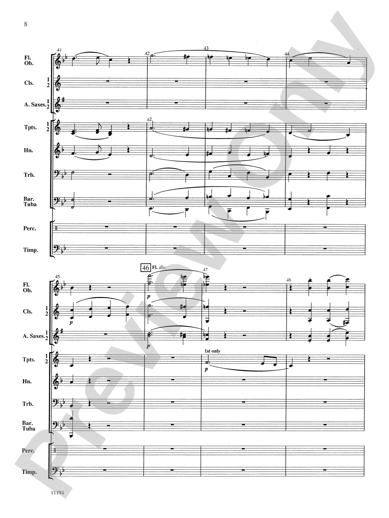 Theme from Mozart Symphony No. 40: Concert Band Conductor Score & Parts