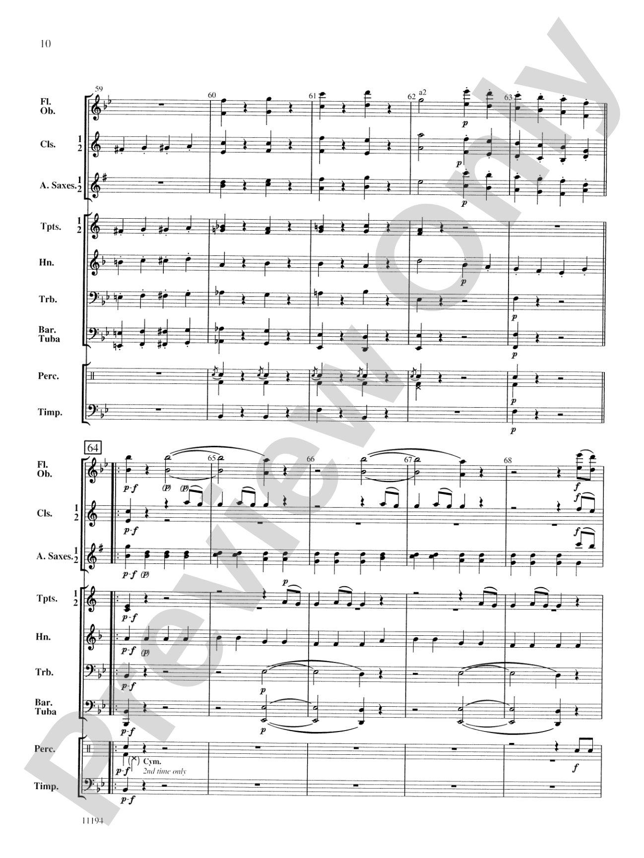 Theme from Mozart Symphony No. 40: Concert Band Conductor Score & Parts