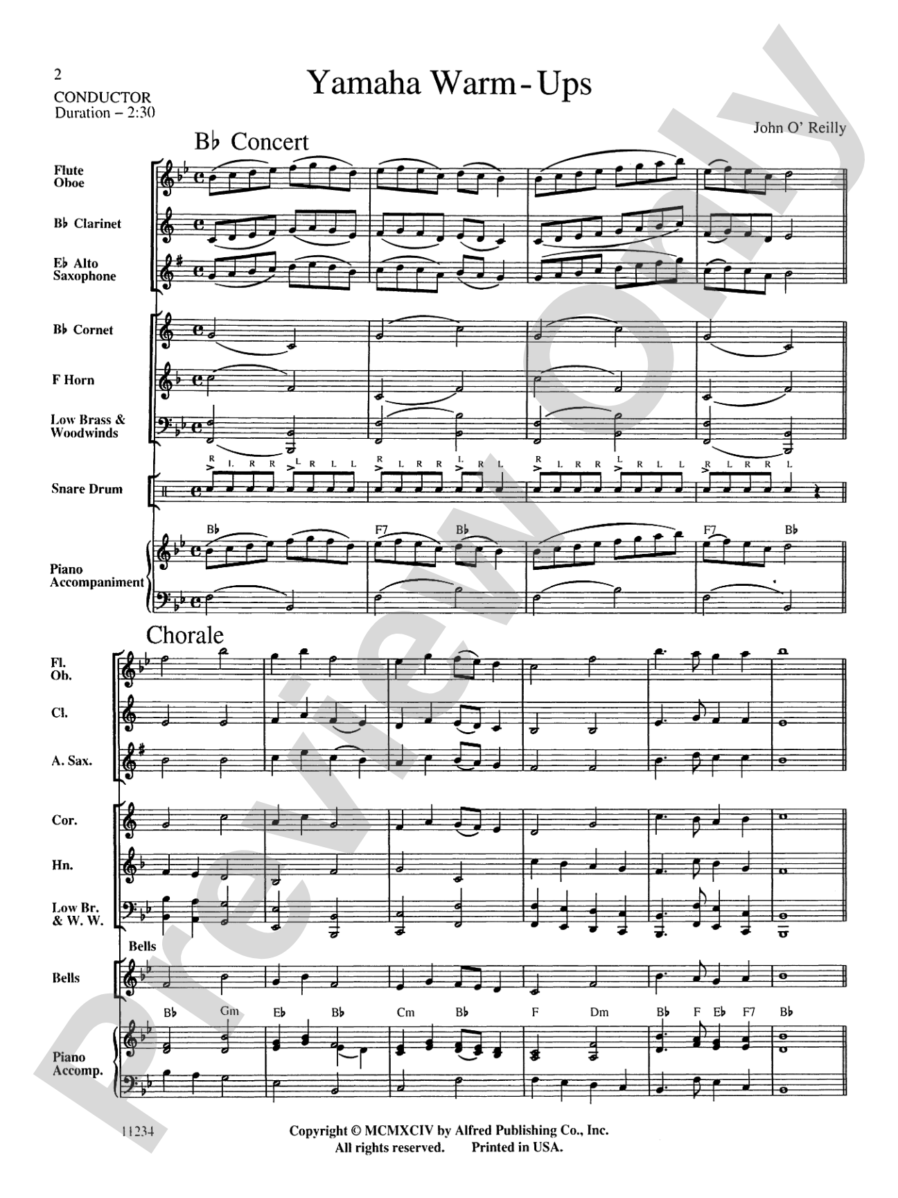 Yamaha Warm-Ups: Concert Band Conductor Score & Parts