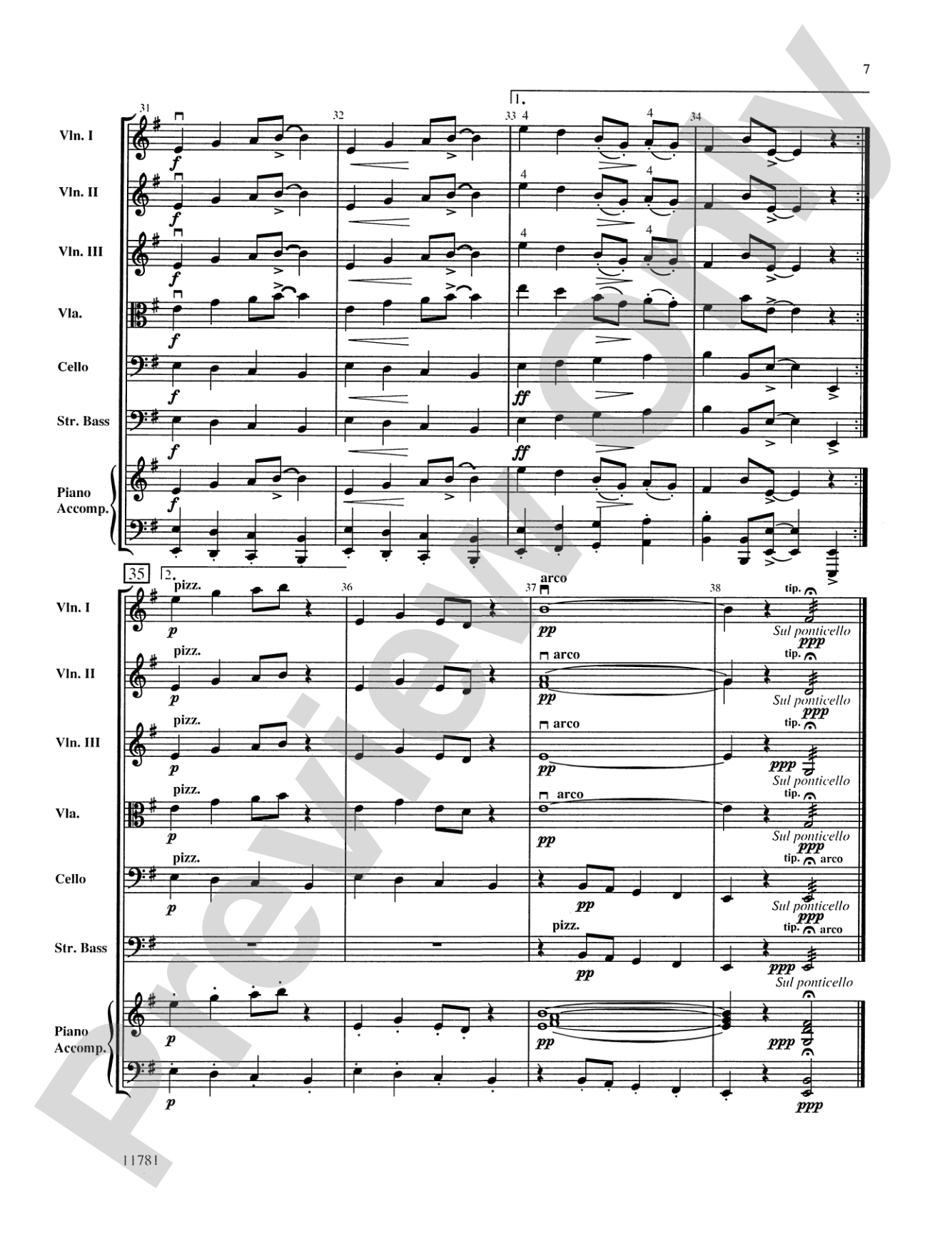 Stringtown Stroll: String Orchestra Conductor Score & Parts