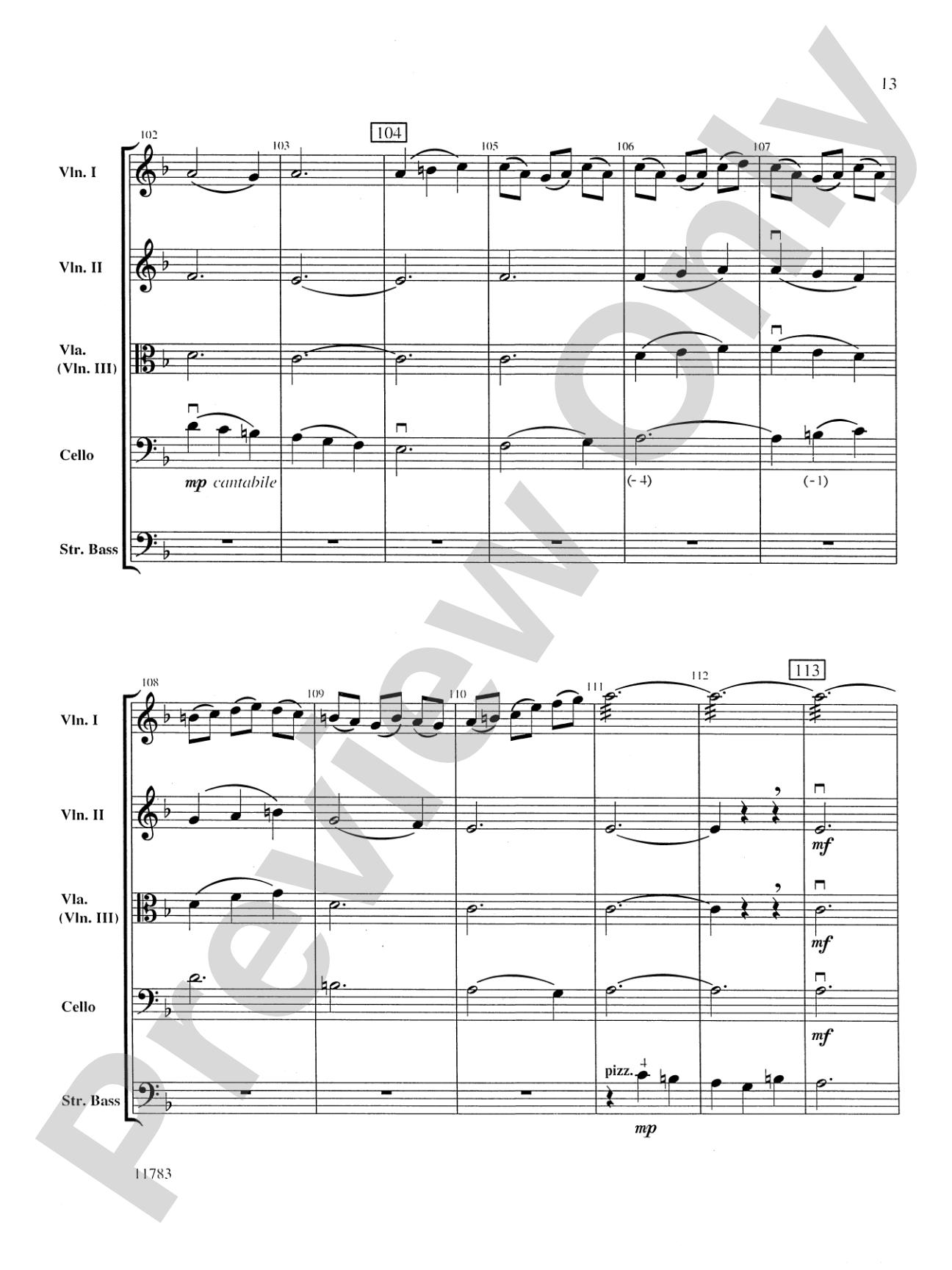Arlington Sketches: String Orchestra Conductor Score & Parts