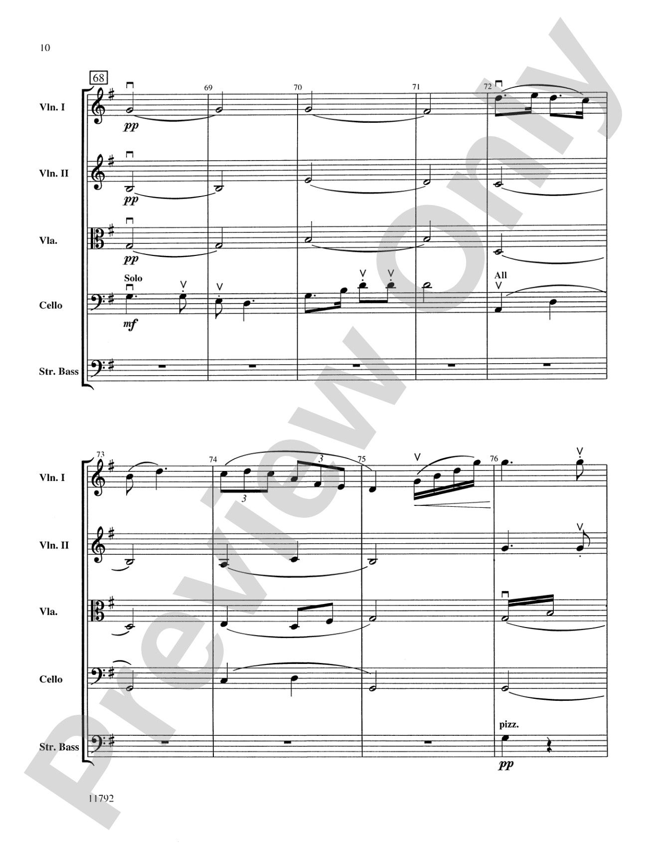 New World Symphony: String Orchestra Conductor Score & Parts