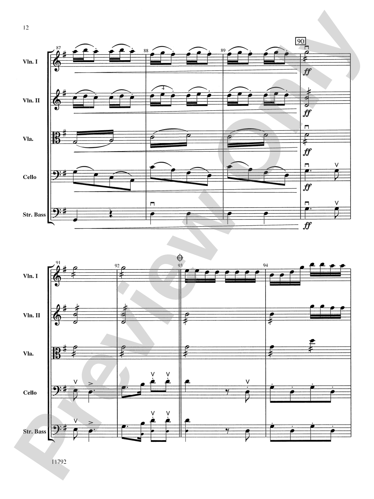 New World Symphony: String Orchestra Conductor Score & Parts