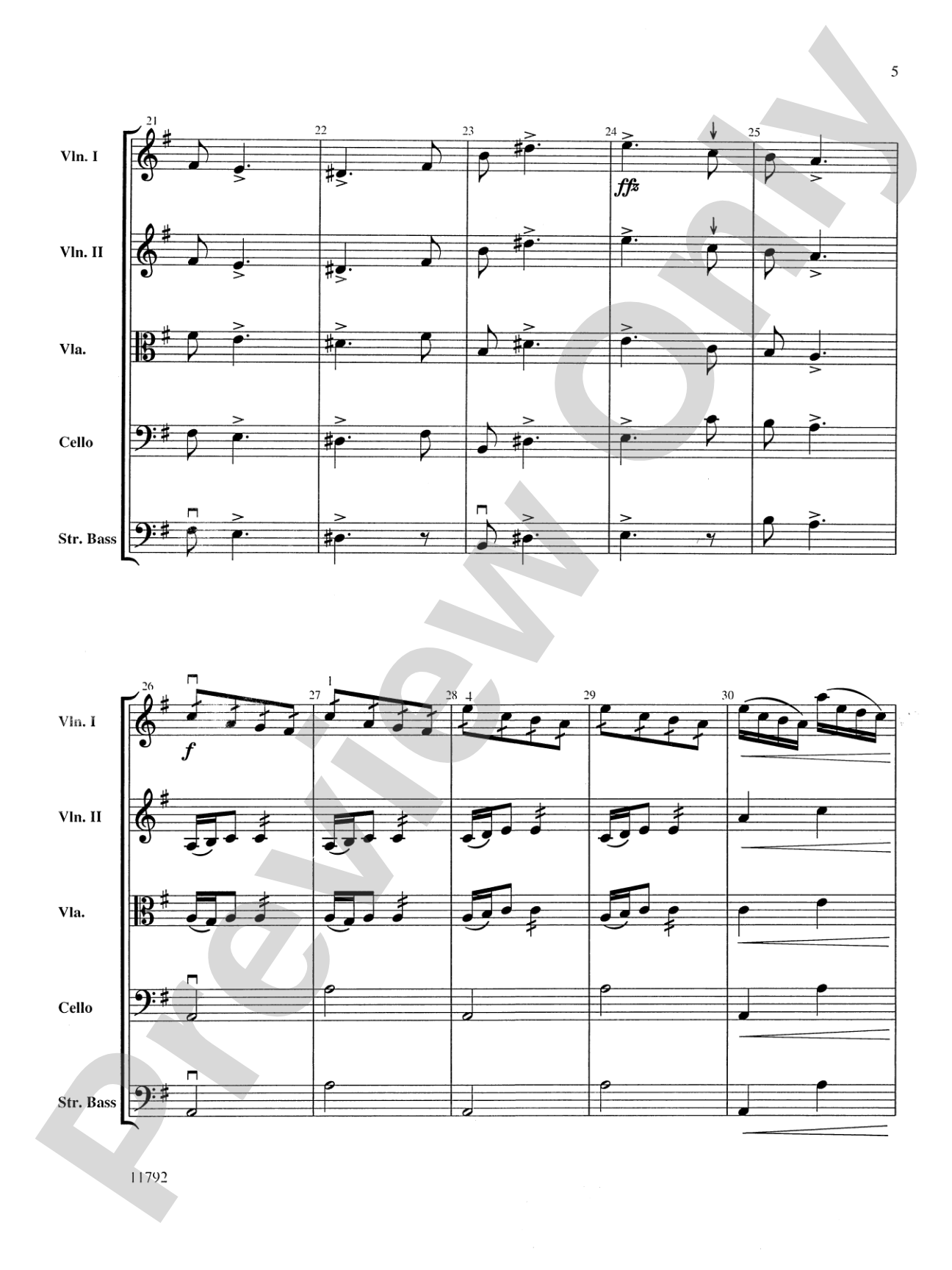 New World Symphony: String Orchestra Conductor Score & Parts