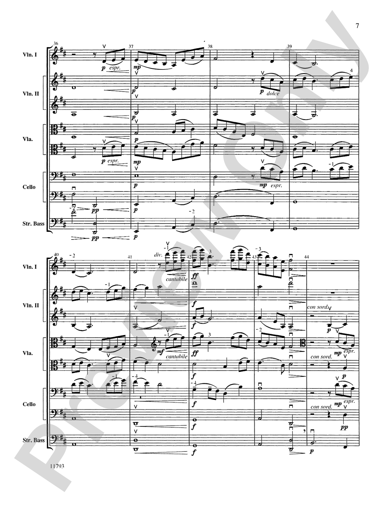 Adieu: String Orchestra Conductor Score & Parts