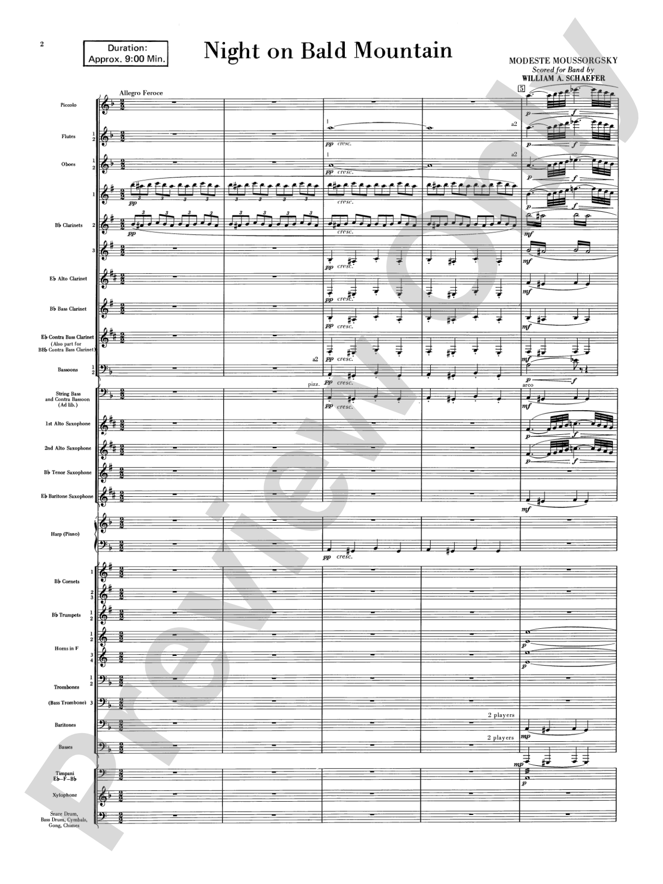 Night on Bald Mountain: Concert Band Conductor Score & Parts