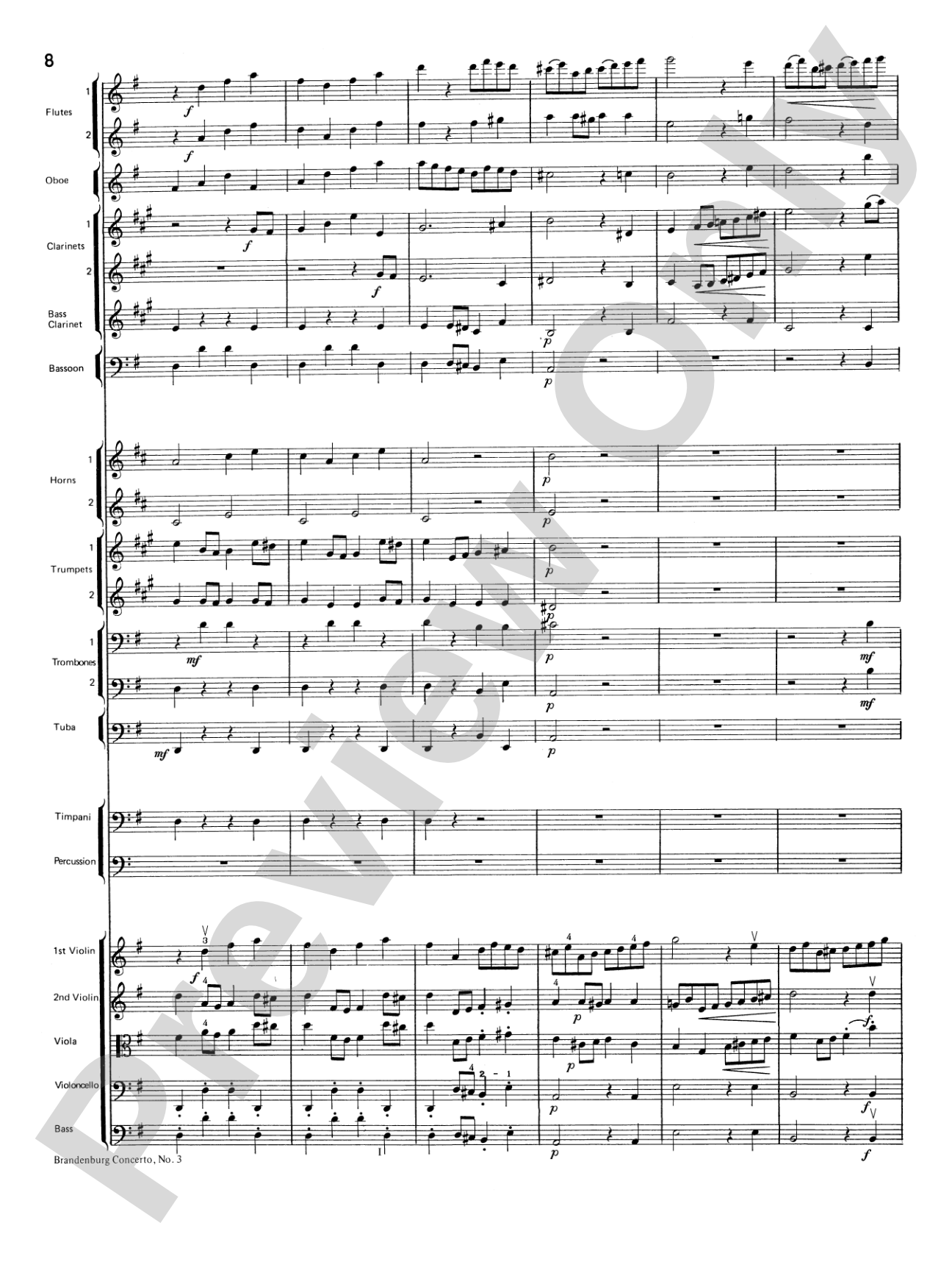 Brandenburg Sinfonia: Full Orchestra Conductor Score & Parts