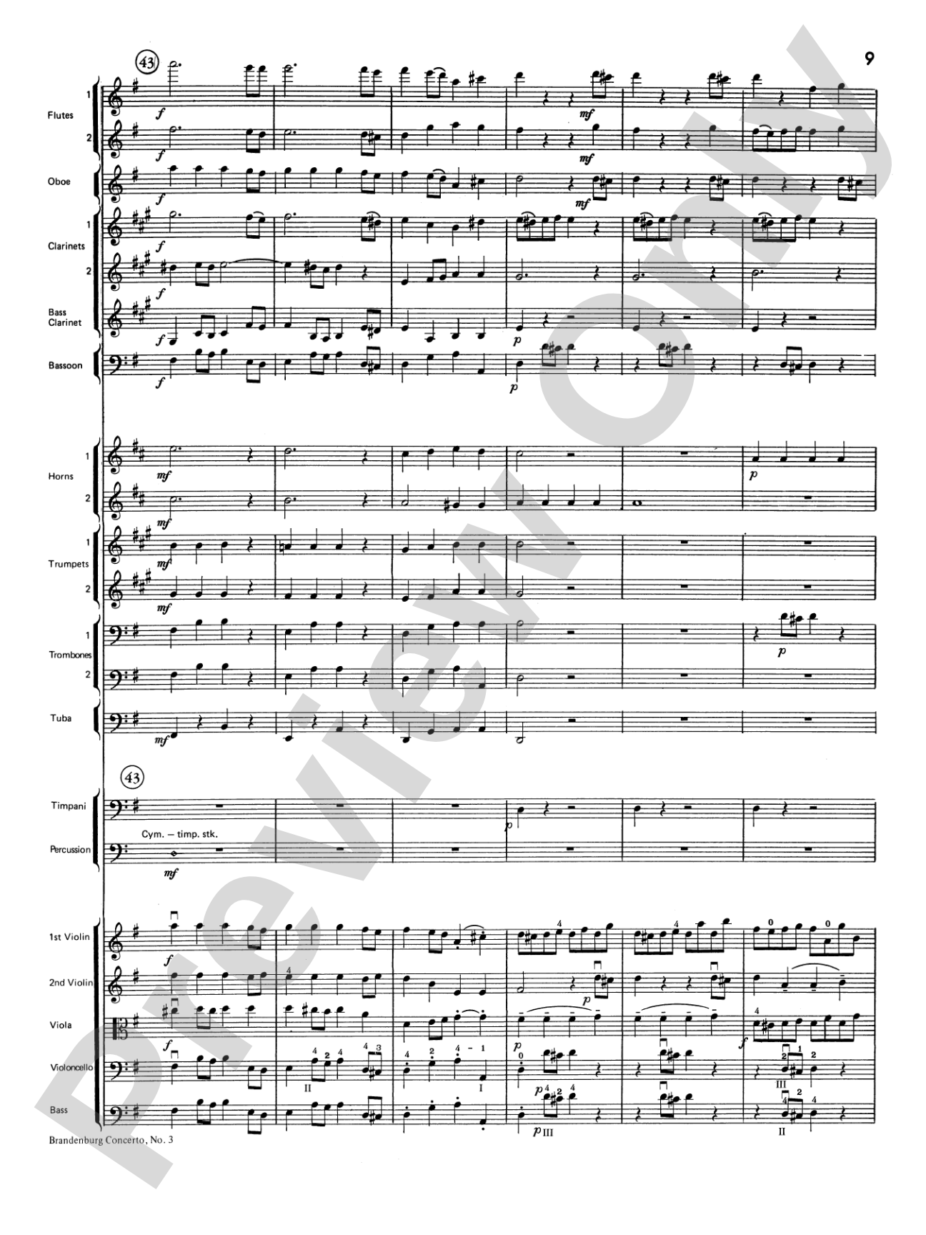 Brandenburg Sinfonia: Full Orchestra Conductor Score & Parts