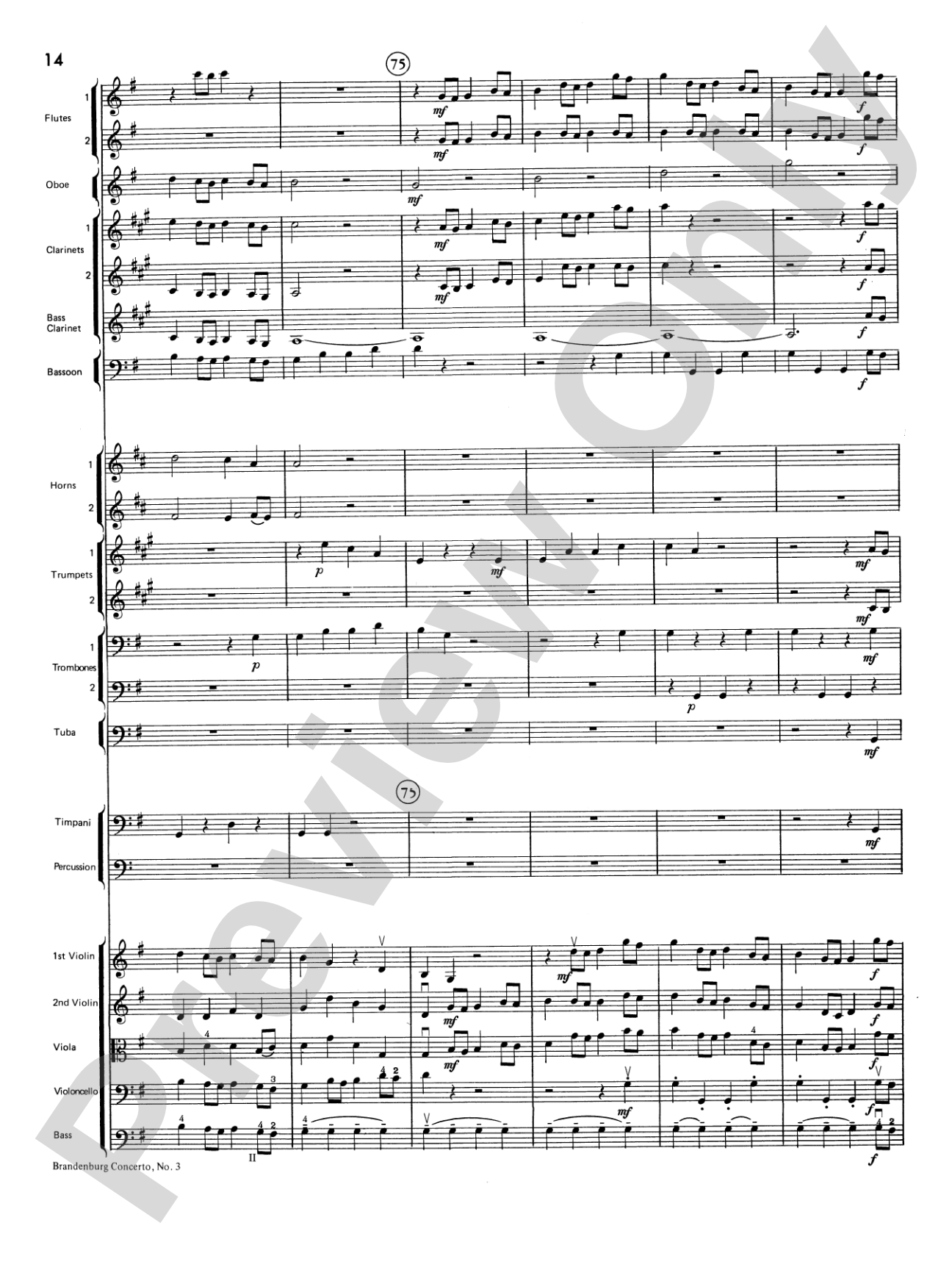 Brandenburg Sinfonia: Full Orchestra Conductor Score & Parts