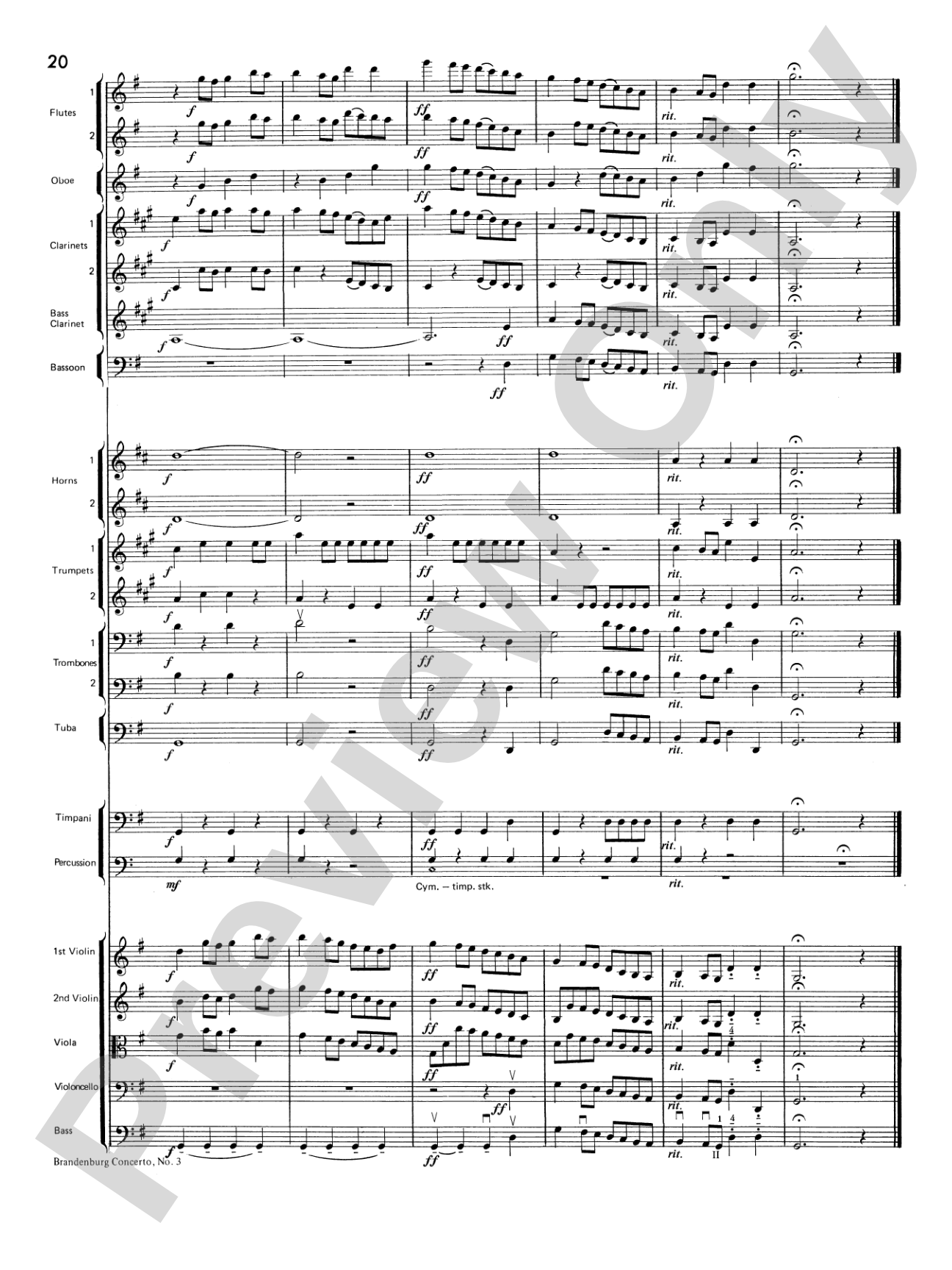 Brandenburg Sinfonia: Full Orchestra Conductor Score & Parts