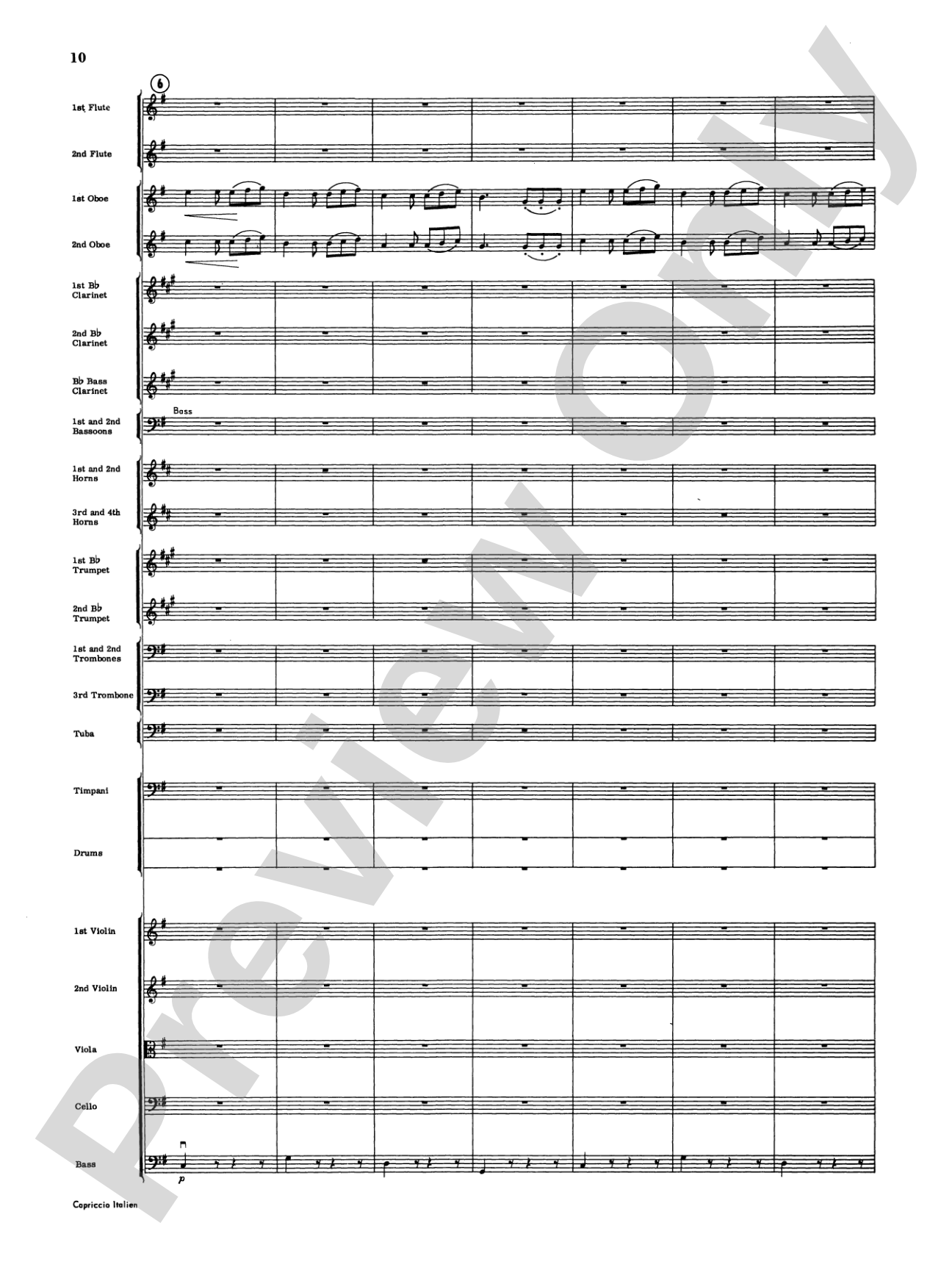Capriccio Italienne: Full Orchestra Conductor Score & Parts