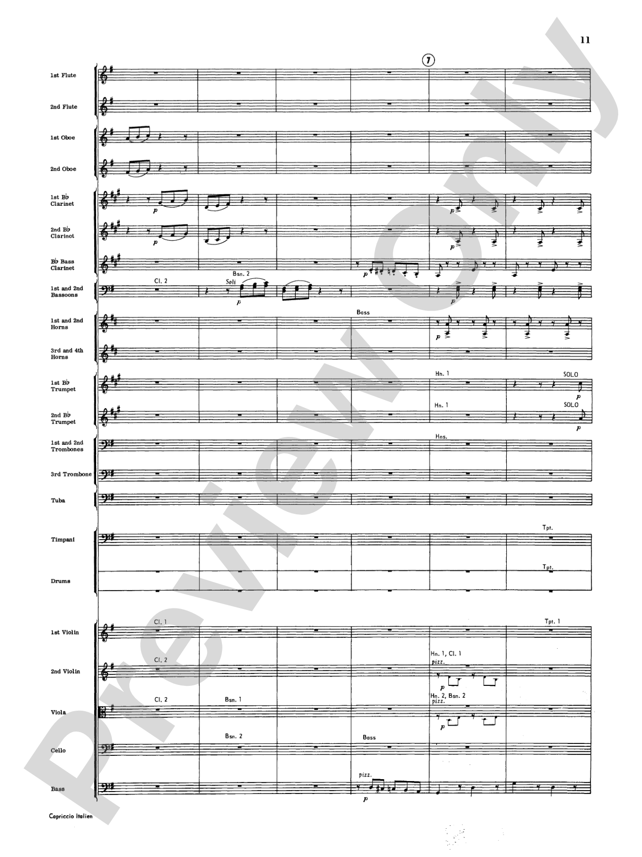 Capriccio Italienne: Full Orchestra Conductor Score & Parts