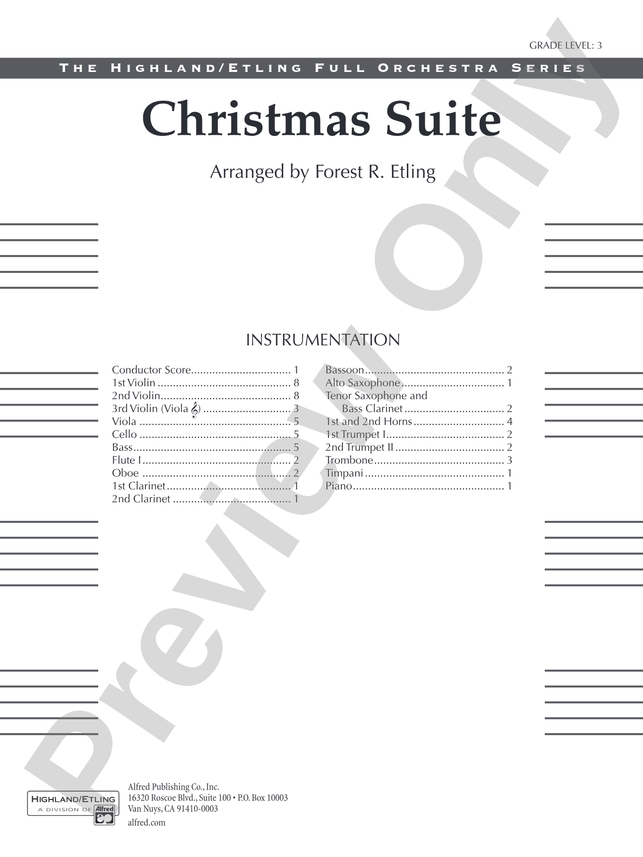 Christmas Suite: Full Orchestra Conductor Score & Parts