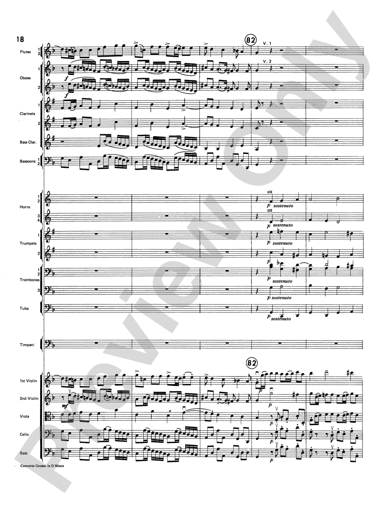 Concerto Grosso in D Minor: Full Orchestra Conductor Score & Parts
