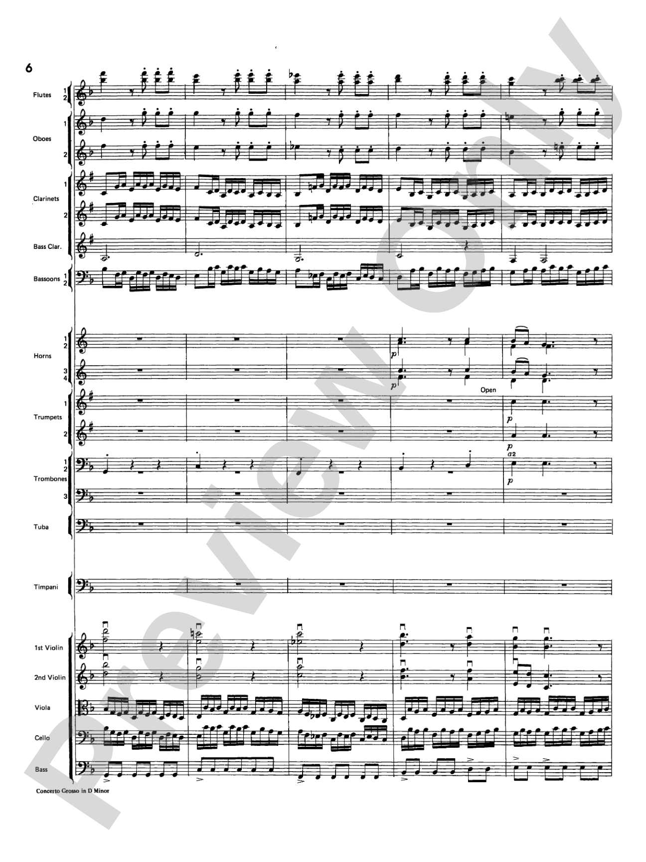 Concerto Grosso in D Minor: Full Orchestra Conductor Score & Parts