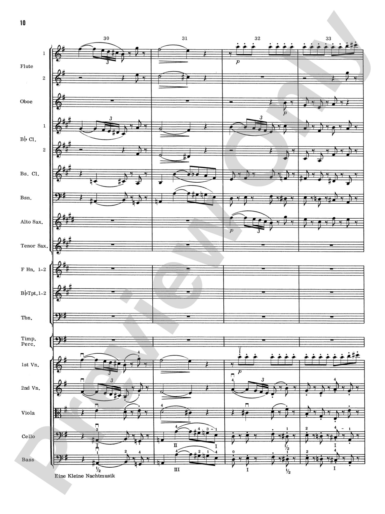 Eine Kleine Nachtmusik, 1st Movement: Full Orchestra Conductor Score & Parts