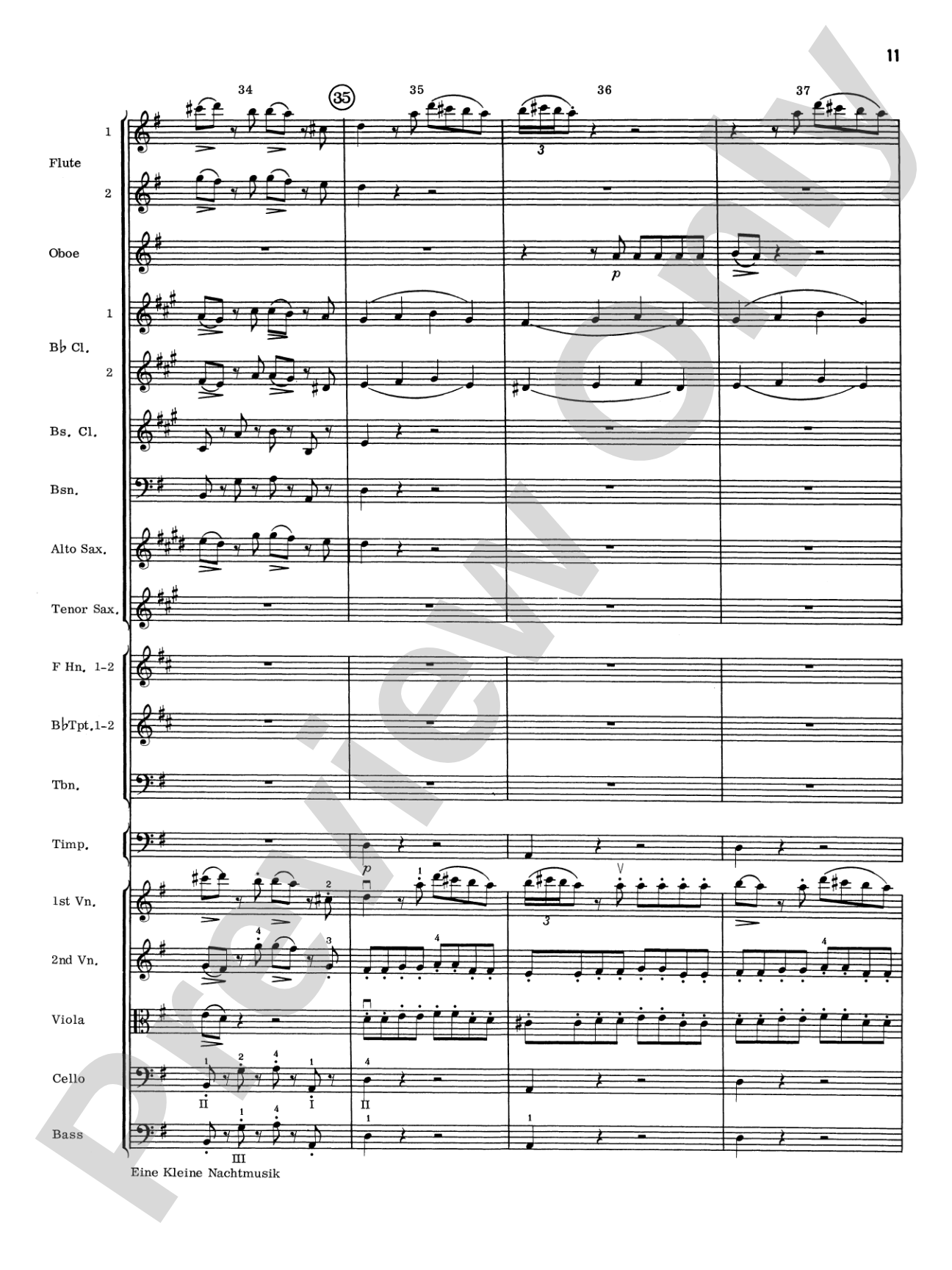 Eine Kleine Nachtmusik, 1st Movement: Full Orchestra Conductor Score & Parts