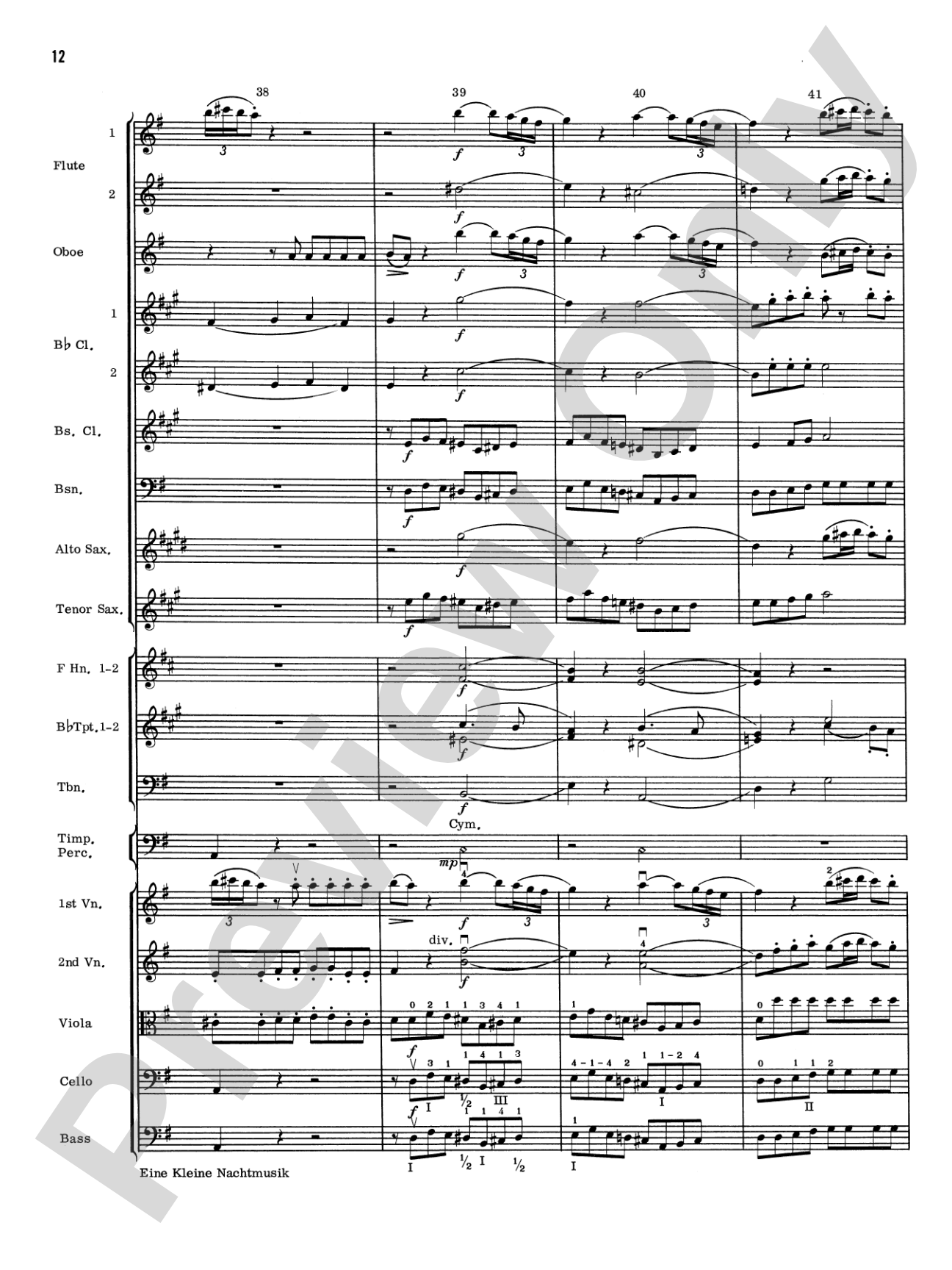 Eine Kleine Nachtmusik, 1st Movement: Full Orchestra Conductor Score & Parts