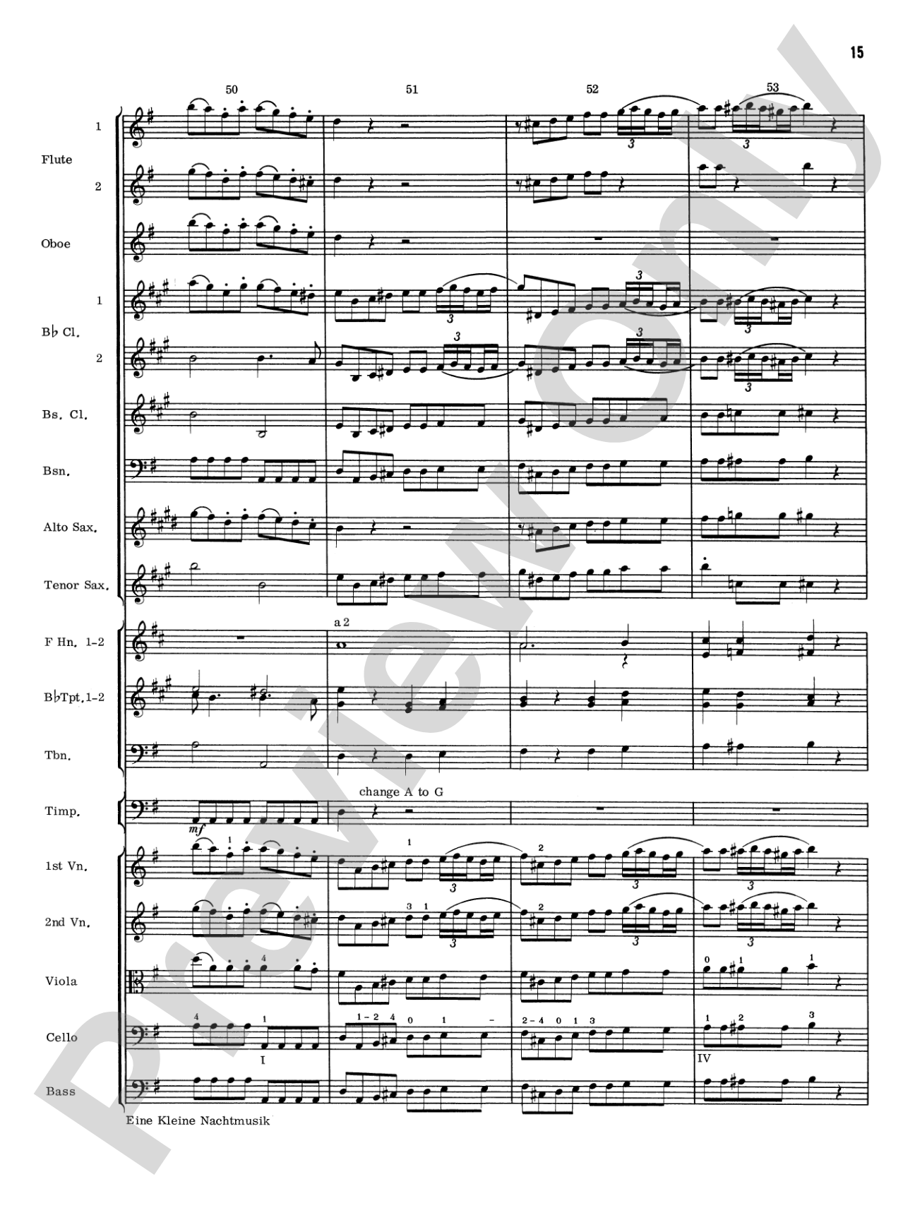 Eine Kleine Nachtmusik, 1st Movement: Full Orchestra Conductor Score & Parts
