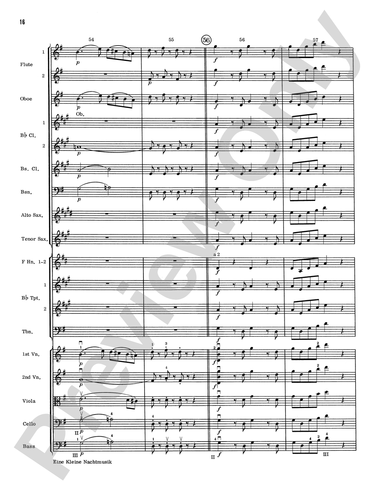 Eine Kleine Nachtmusik, 1st Movement: Full Orchestra Conductor Score & Parts