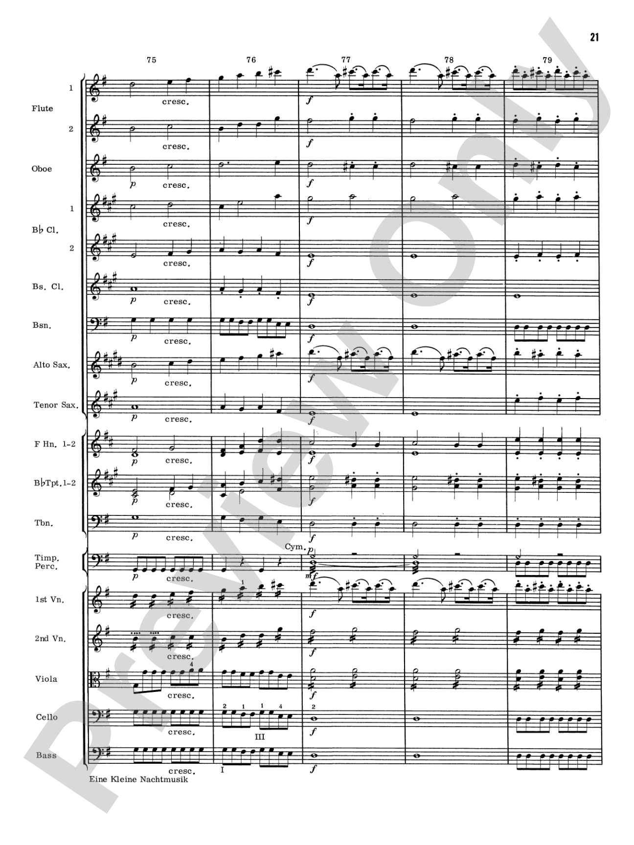 Eine Kleine Nachtmusik, 1st Movement: Full Orchestra Conductor Score & Parts