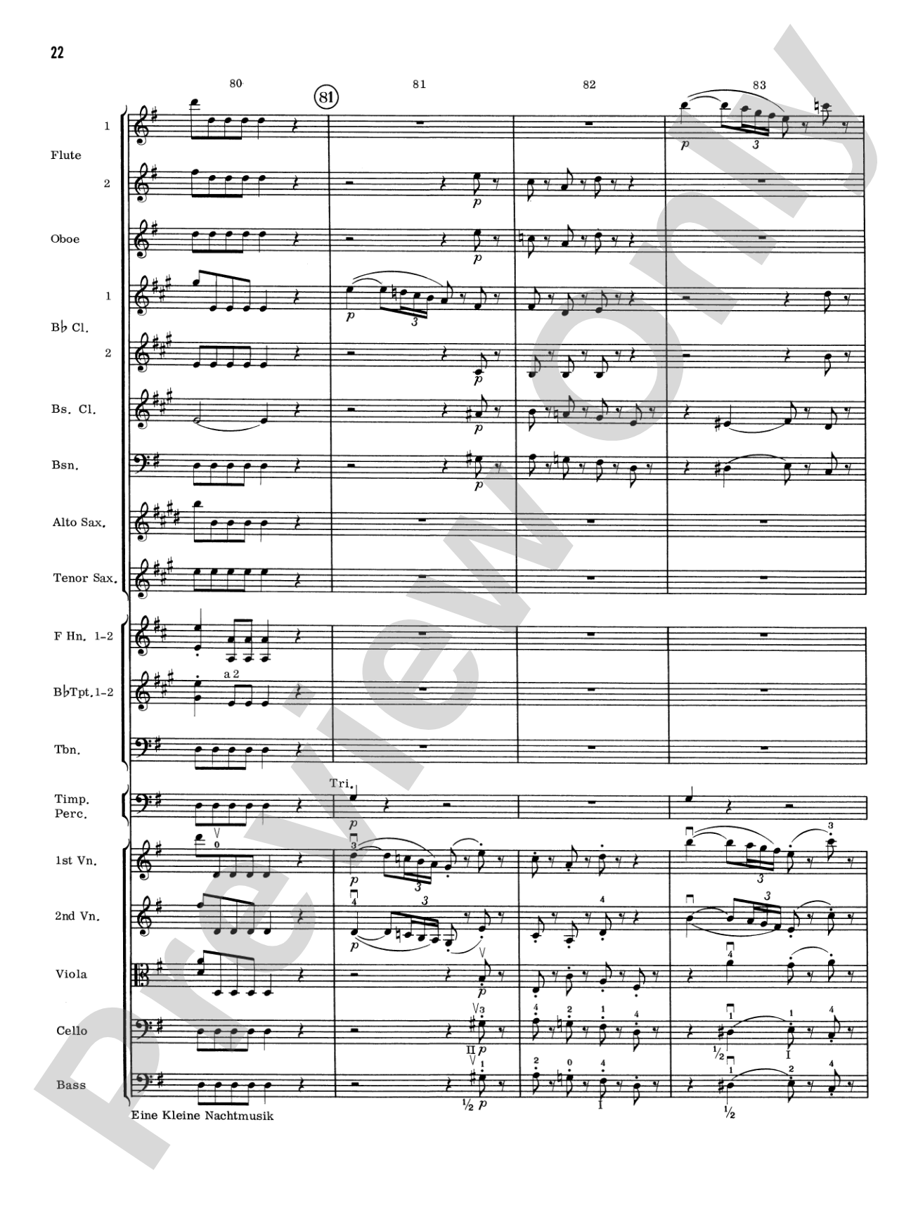 Eine Kleine Nachtmusik, 1st Movement: Full Orchestra Conductor Score & Parts