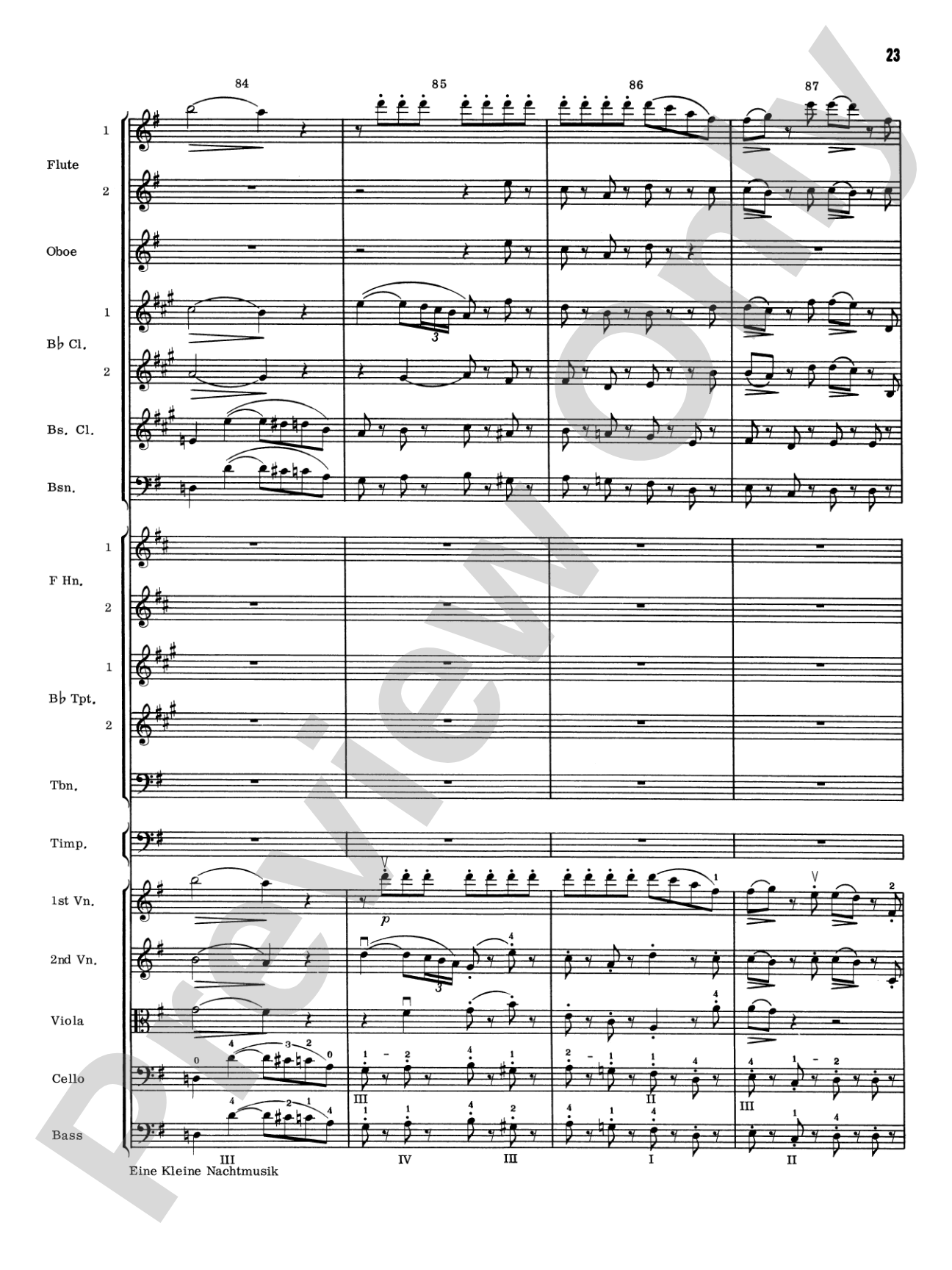 Eine Kleine Nachtmusik, 1st Movement: Full Orchestra Conductor Score & Parts