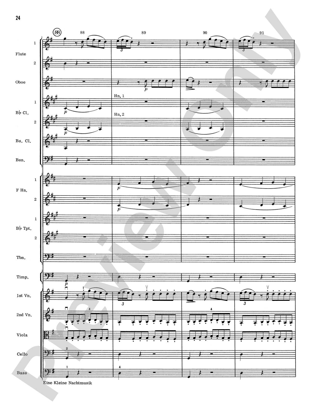 Eine Kleine Nachtmusik, 1st Movement: Full Orchestra Conductor Score & Parts