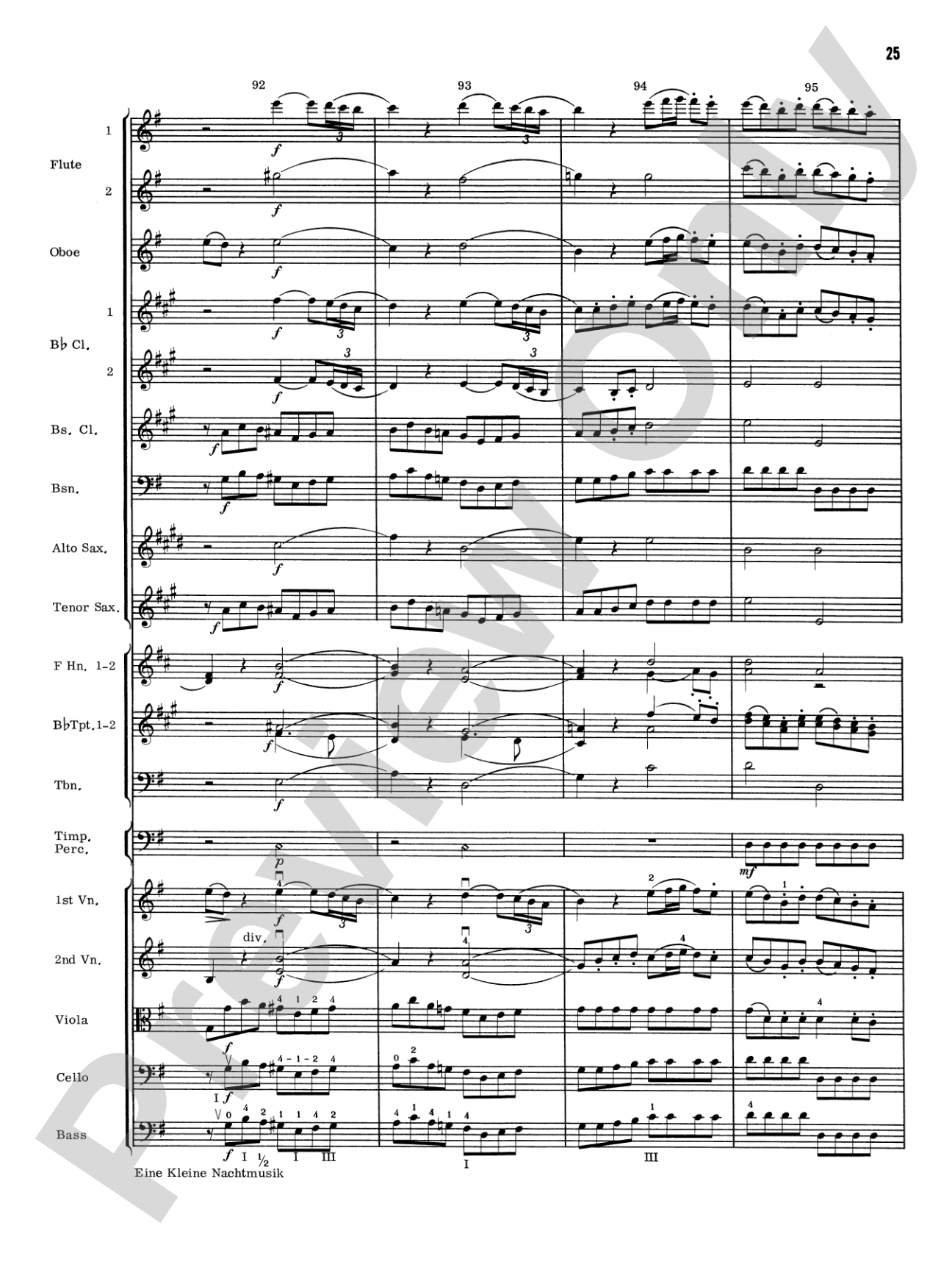 Eine Kleine Nachtmusik, 1st Movement: Full Orchestra Conductor Score & Parts