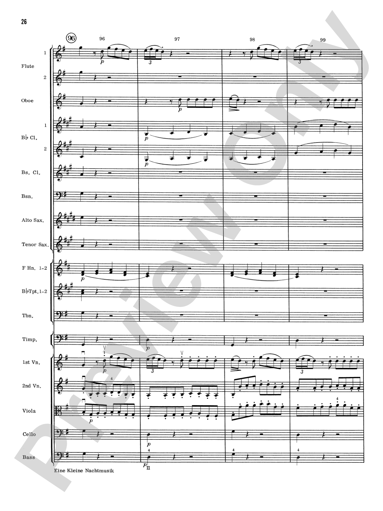 Eine Kleine Nachtmusik, 1st Movement: Full Orchestra Conductor Score & Parts