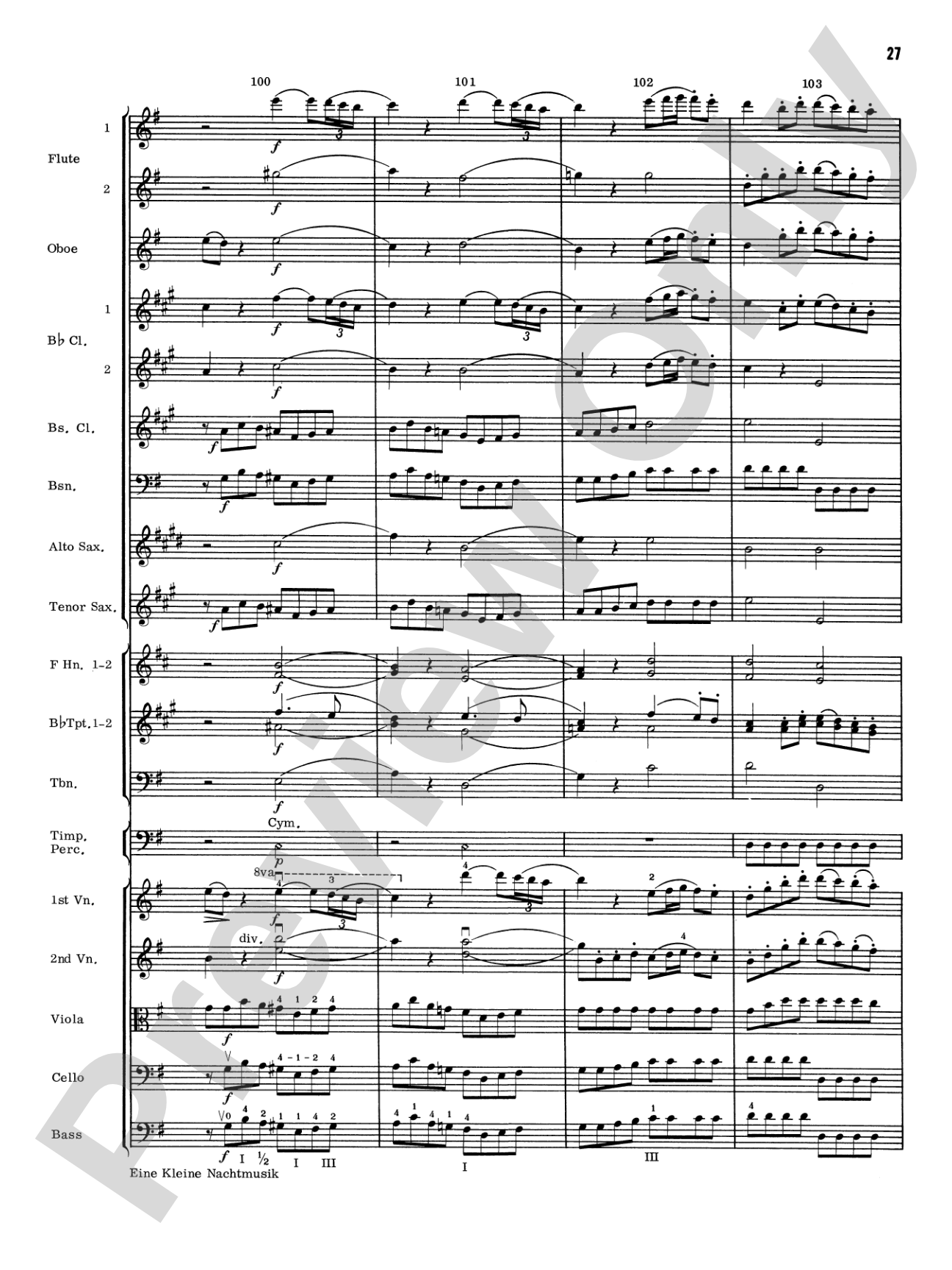 Eine Kleine Nachtmusik, 1st Movement: Full Orchestra Conductor Score & Parts