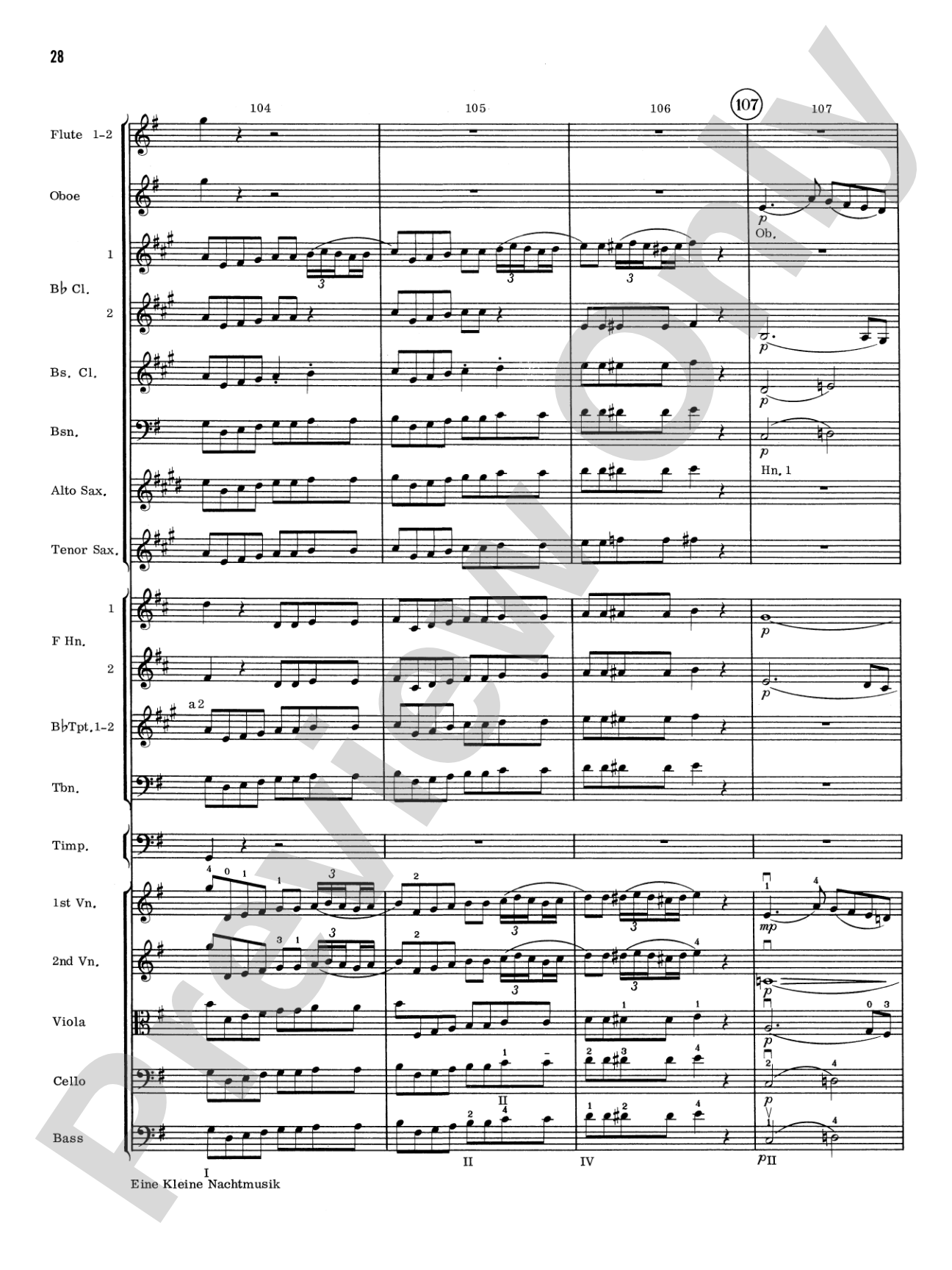 Eine Kleine Nachtmusik, 1st Movement: Full Orchestra Conductor Score & Parts