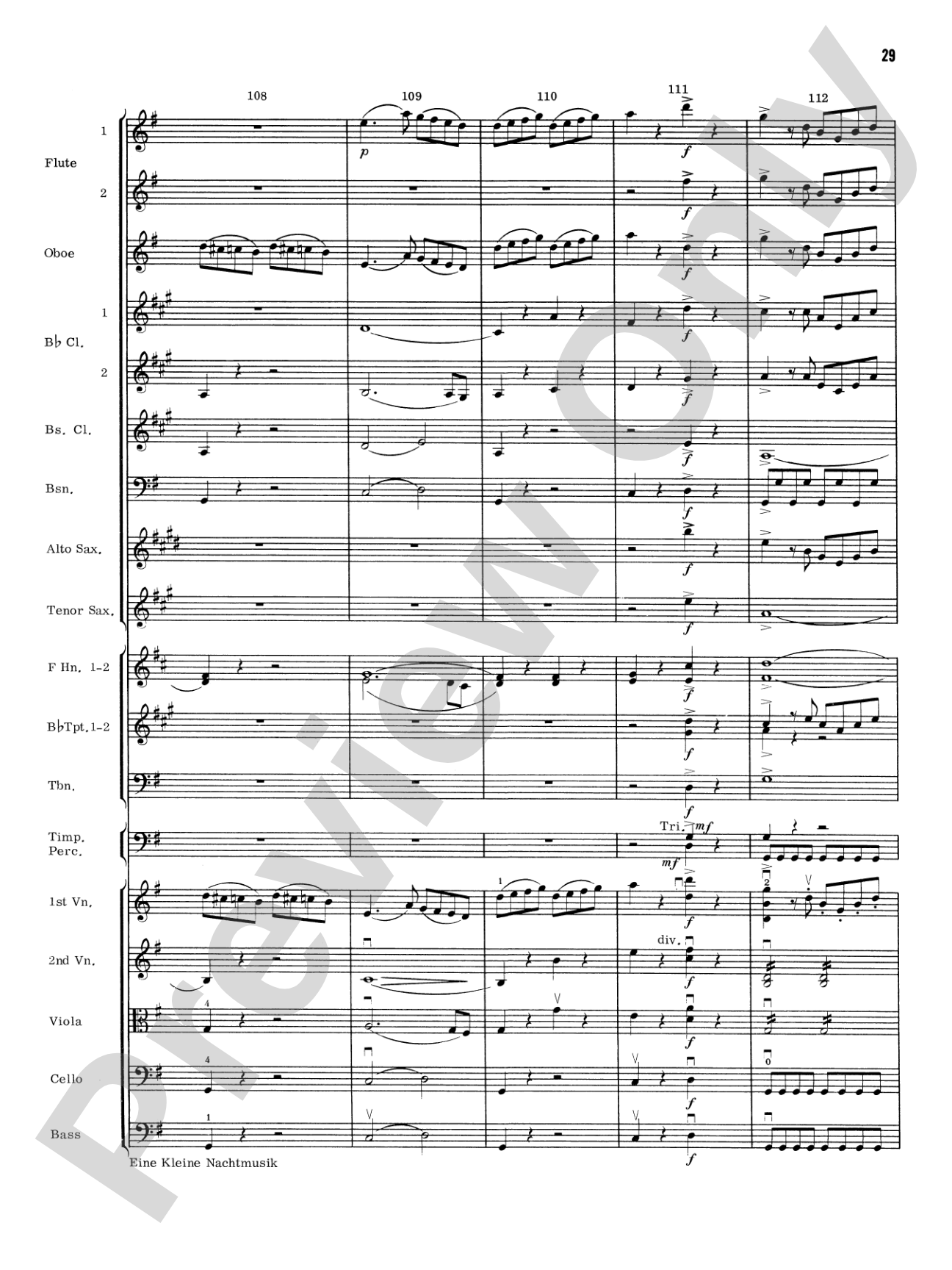 Eine Kleine Nachtmusik, 1st Movement: Full Orchestra Conductor Score & Parts