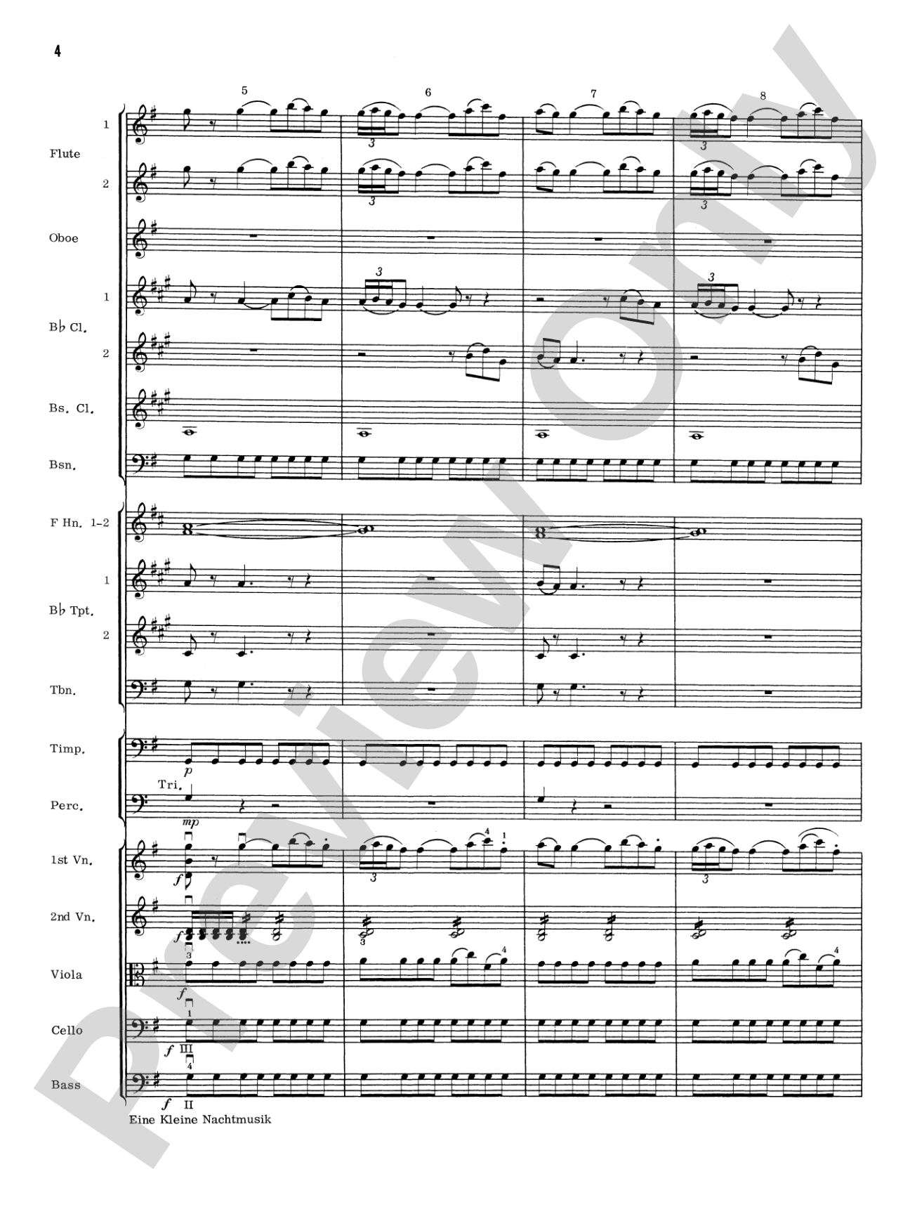 Eine Kleine Nachtmusik, 1st Movement: Full Orchestra Conductor Score & Parts