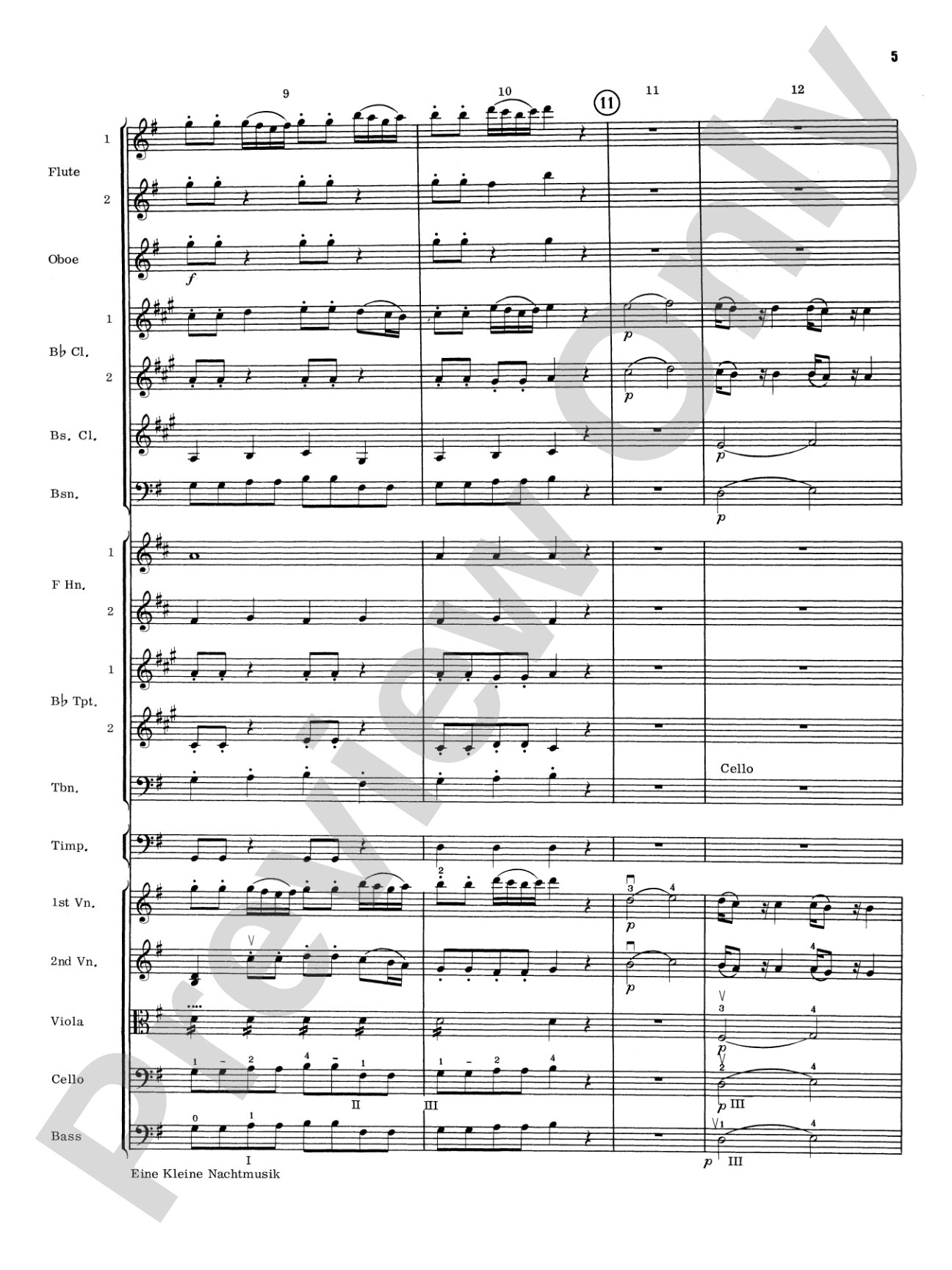 Eine Kleine Nachtmusik, 1st Movement: Full Orchestra Conductor Score & Parts